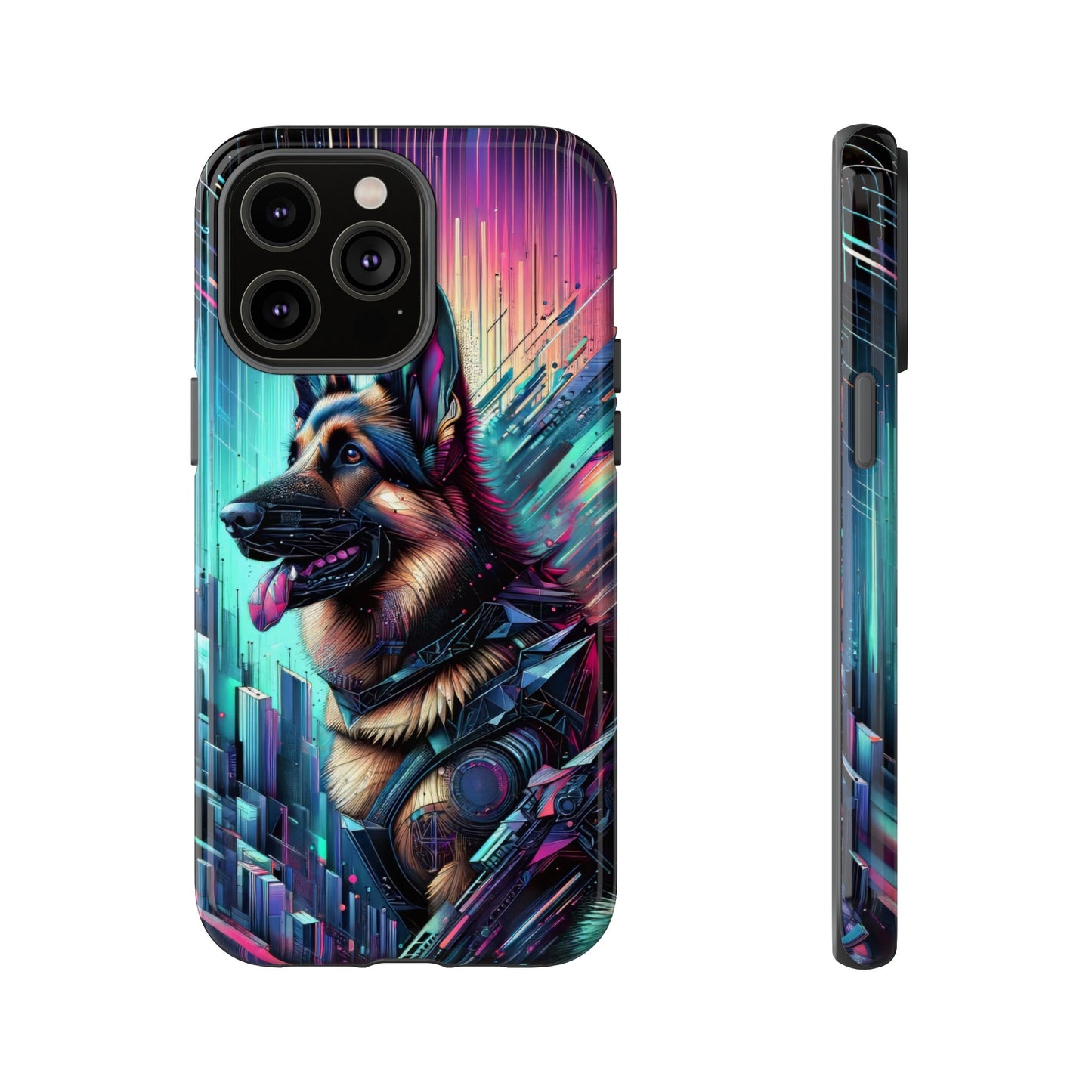 Futurism and gothic German Shepherd Phone Case