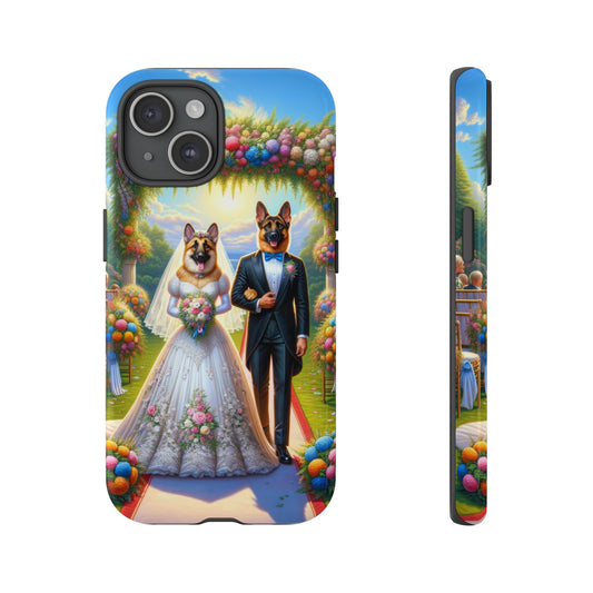 German Shepherds getting Married  Phone Case