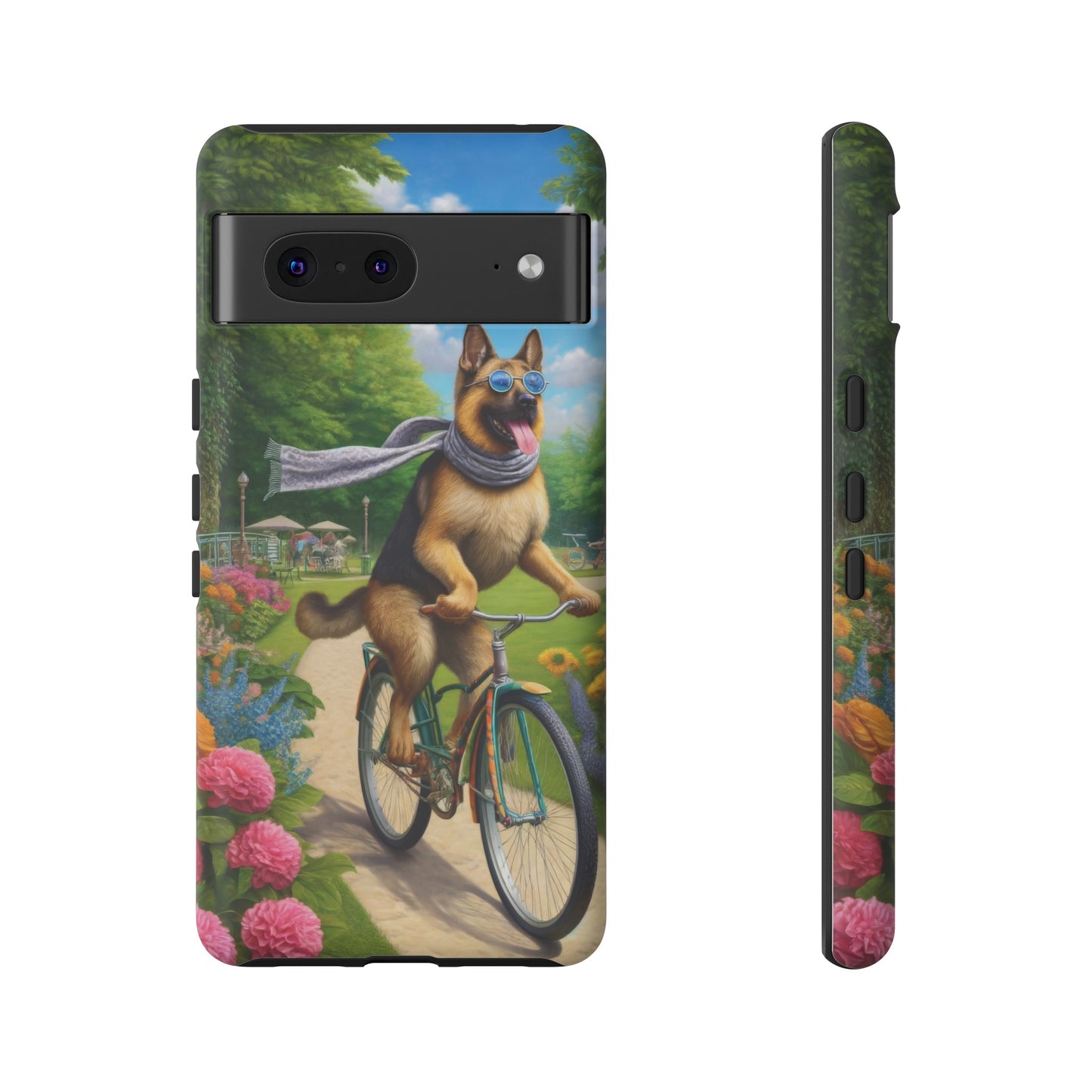 German Shepherd Riding a Bicycle Phone Case