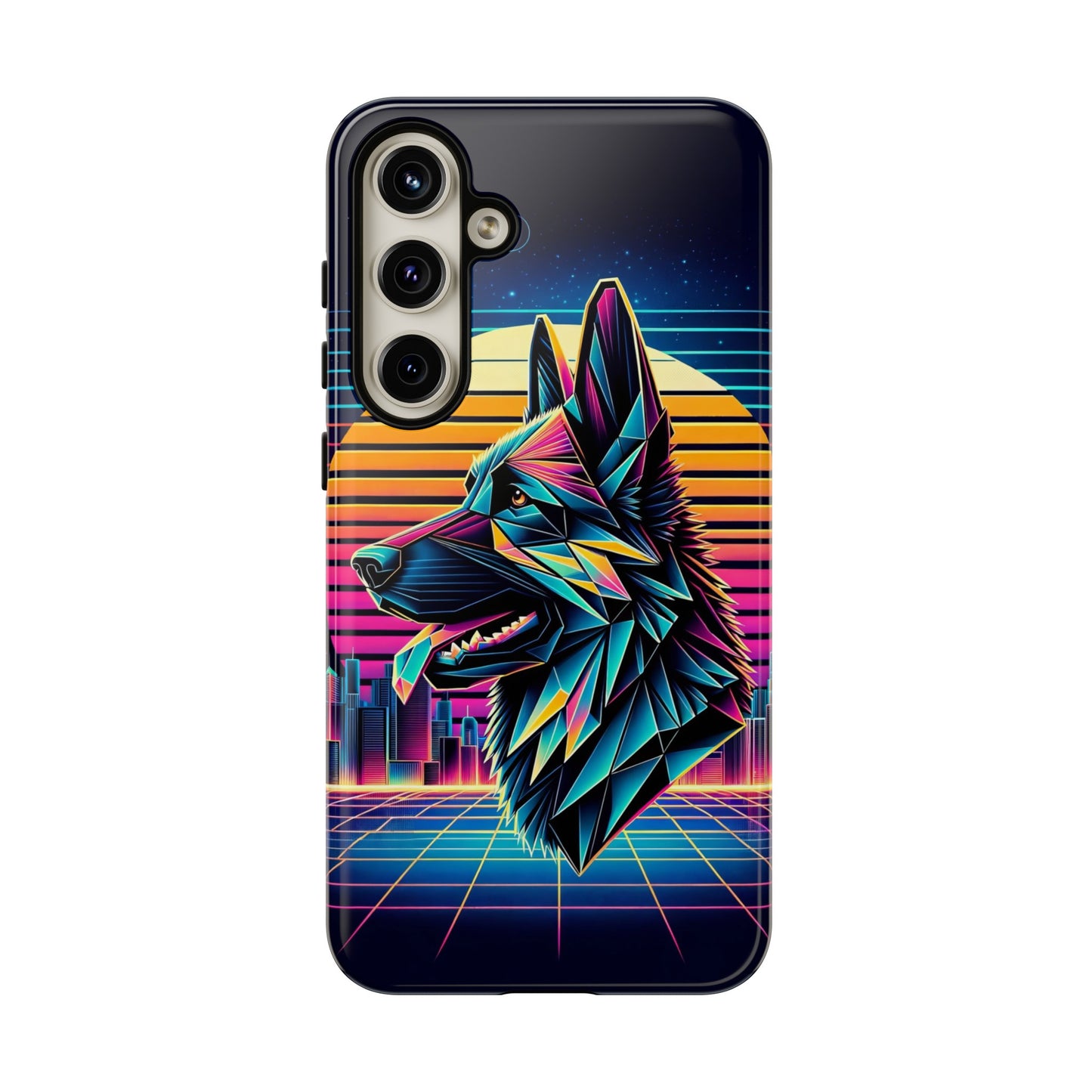 Origami and polyart German Shepherd Phone Case