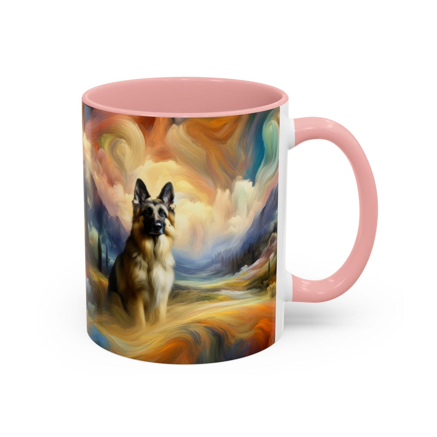 German Shepherd in an impressionist and surreal landscape Coffee Mug