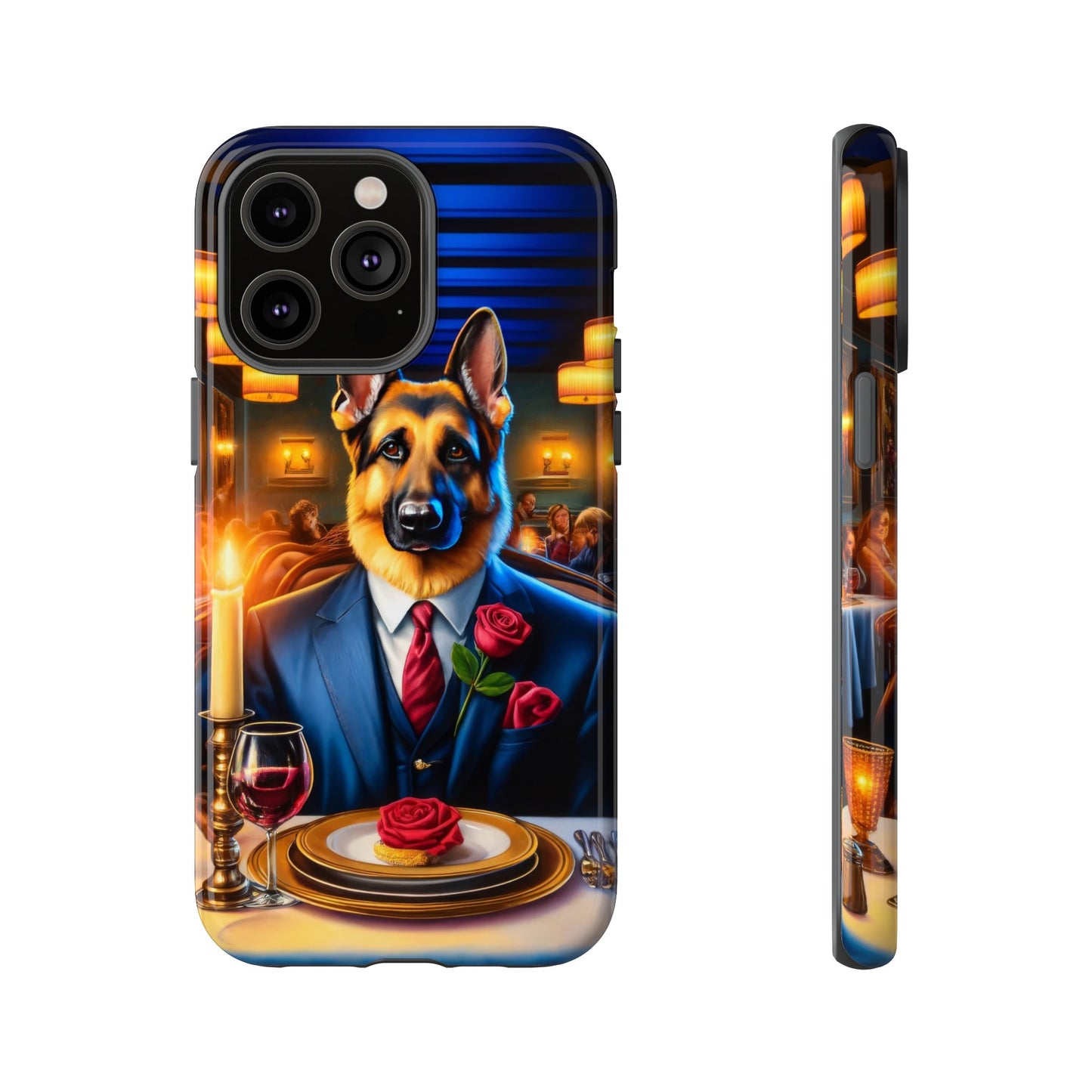 German Shepherd Going on a Date at a Restaurant Phone Case