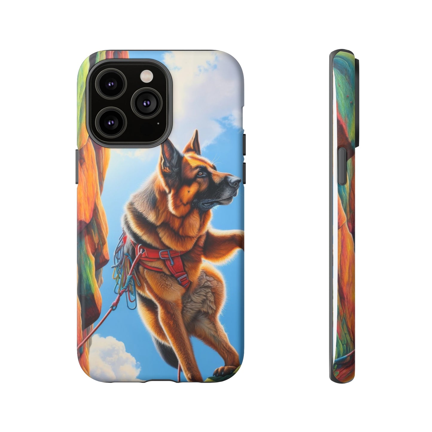 German Shepherd Rock climbing Phone Case