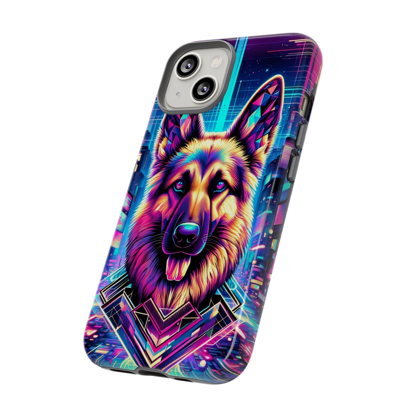 Glitch art German Shepherd Phone Case