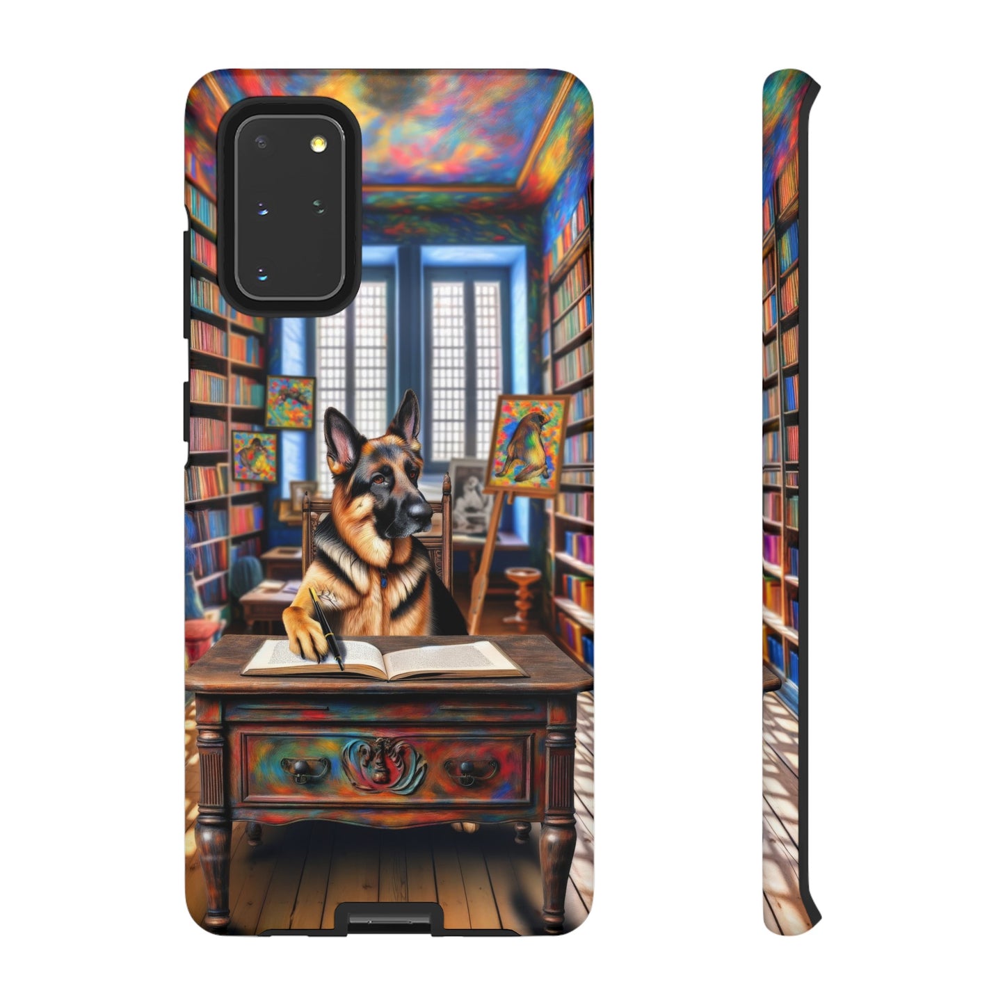 German Shepherd Writing a Book Phone Case