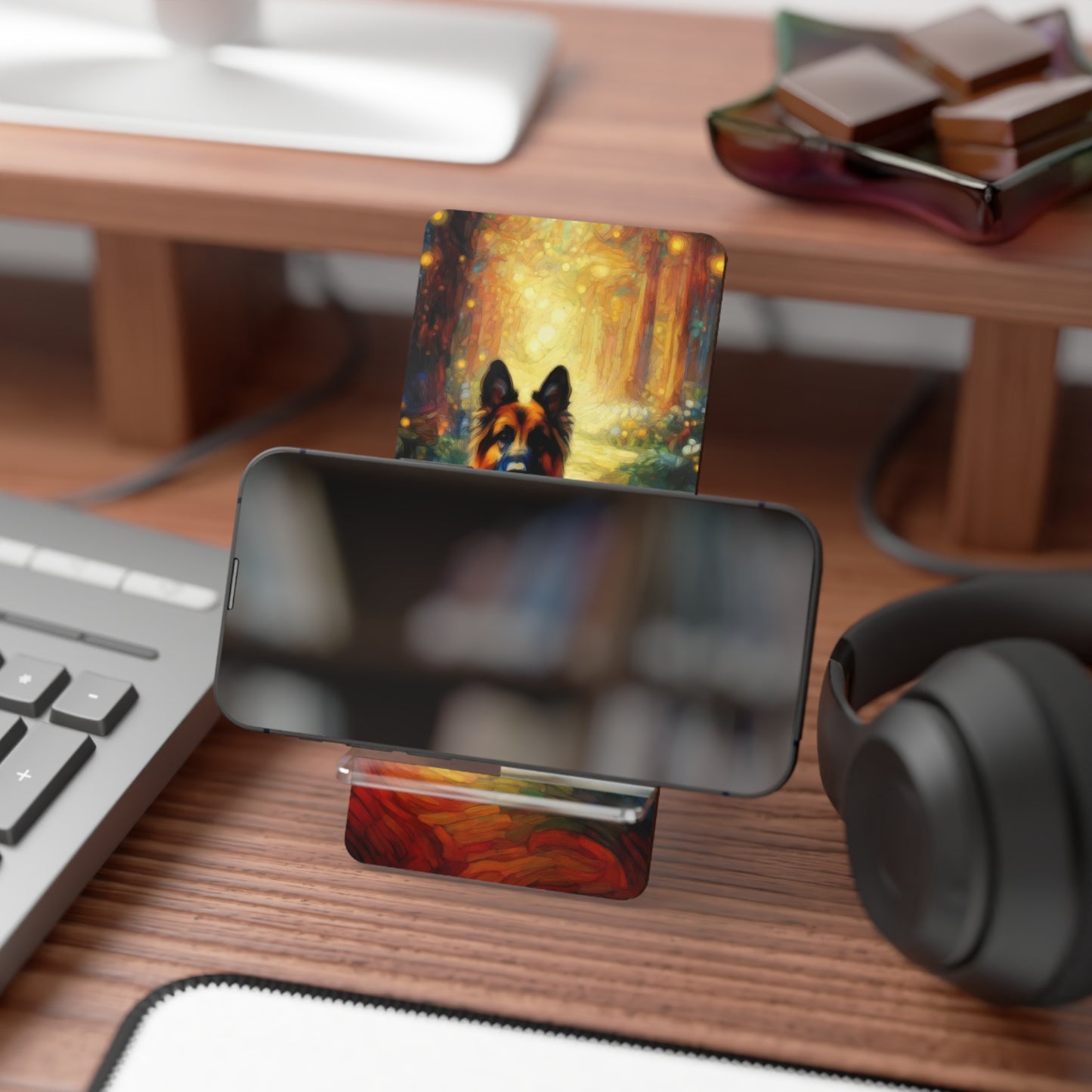 Neo-impressionism and fairy tale German Shepherd Smartphone Stand