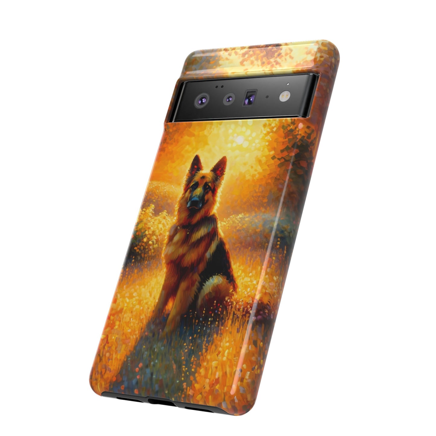 Golden hour and neo-impressionism German Shepherd Phone Case