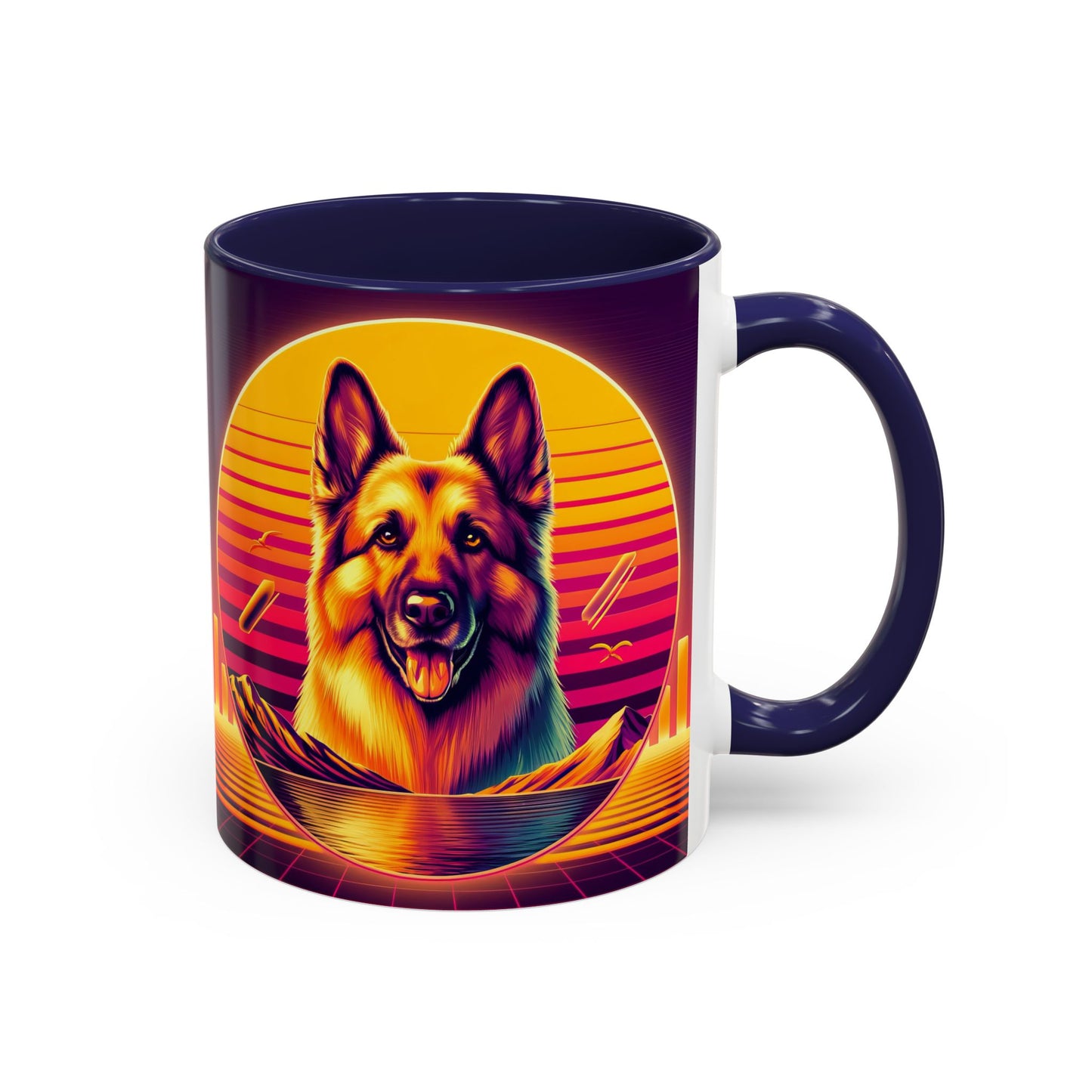 Vaporwave and golden hour German Shepherd Coffee Mug