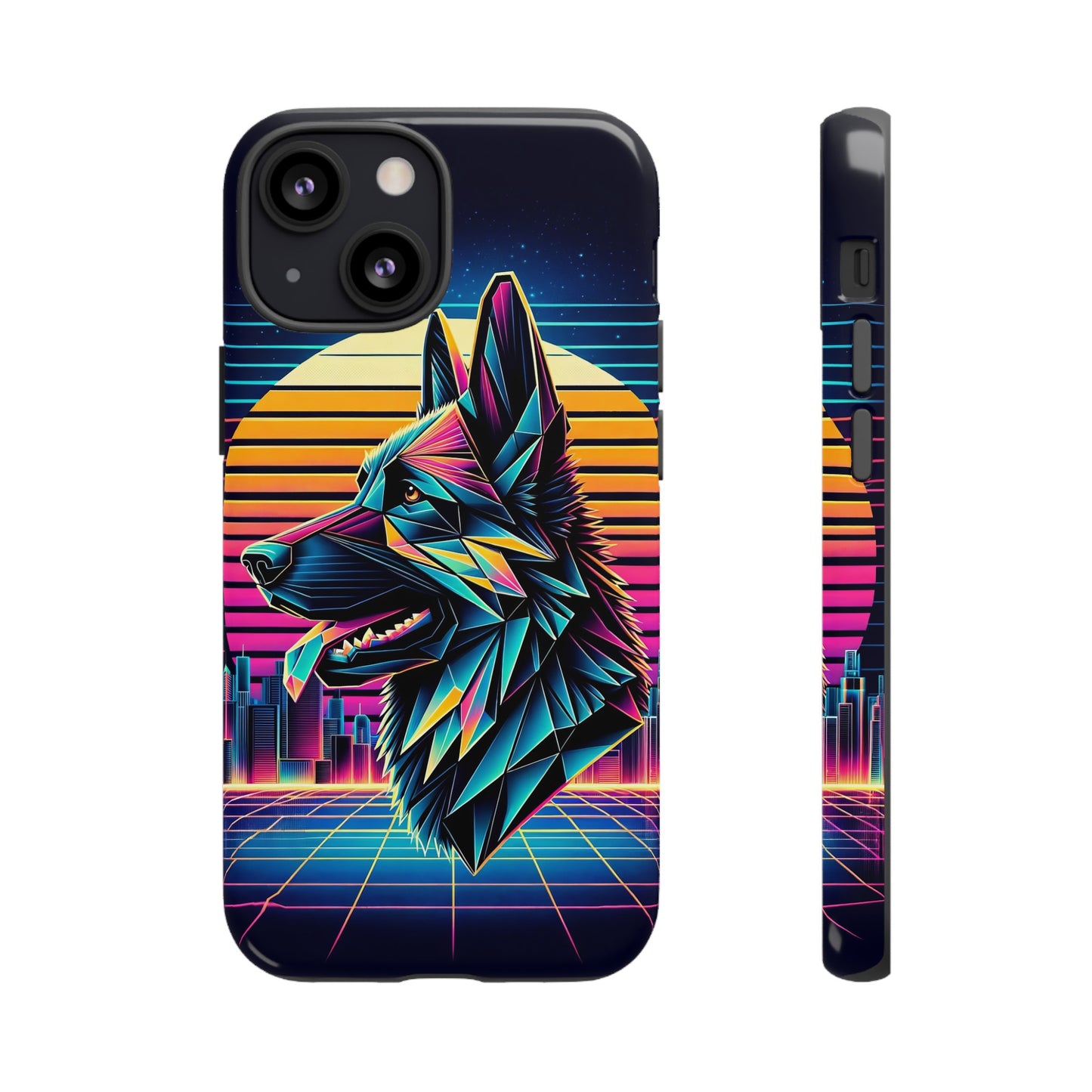 Origami and polyart German Shepherd Phone Case