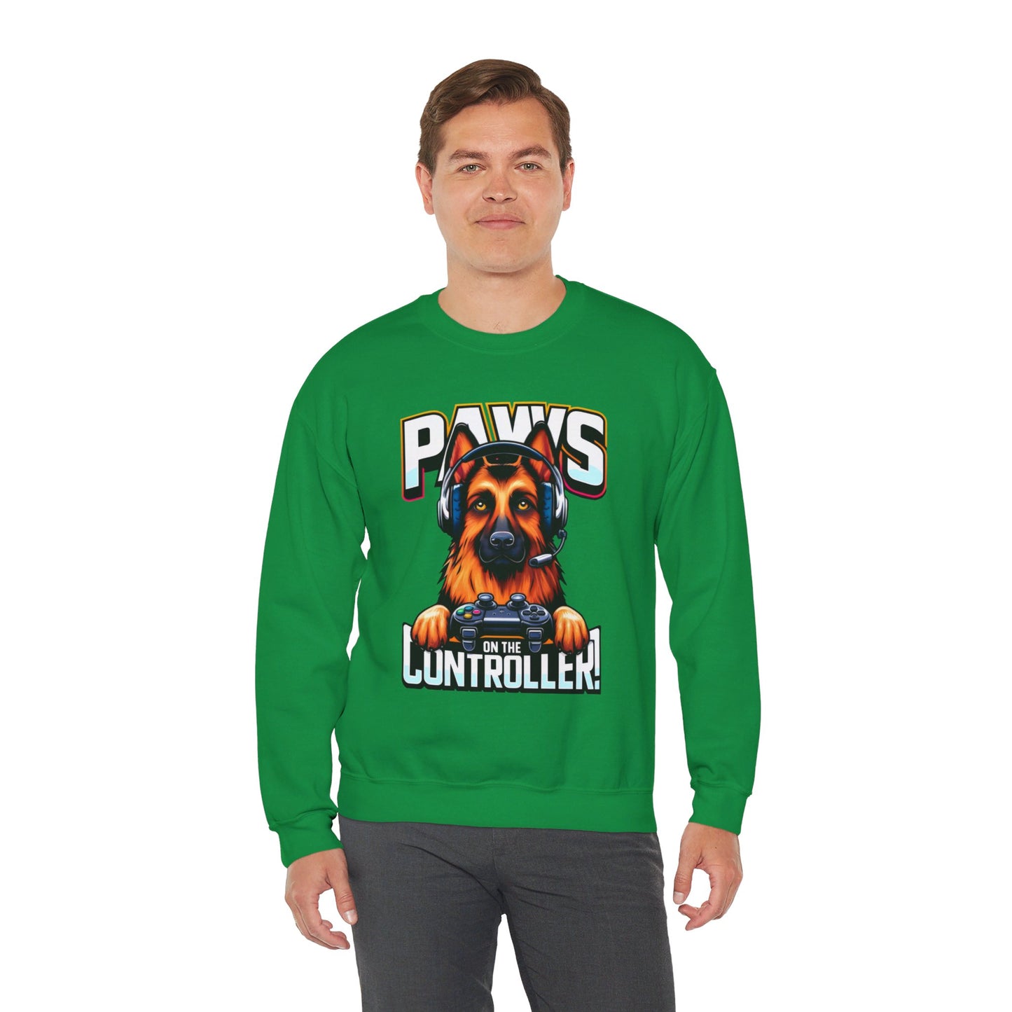 Paws on the Controller Sweatshirt (10 colors) (German Shepherd)