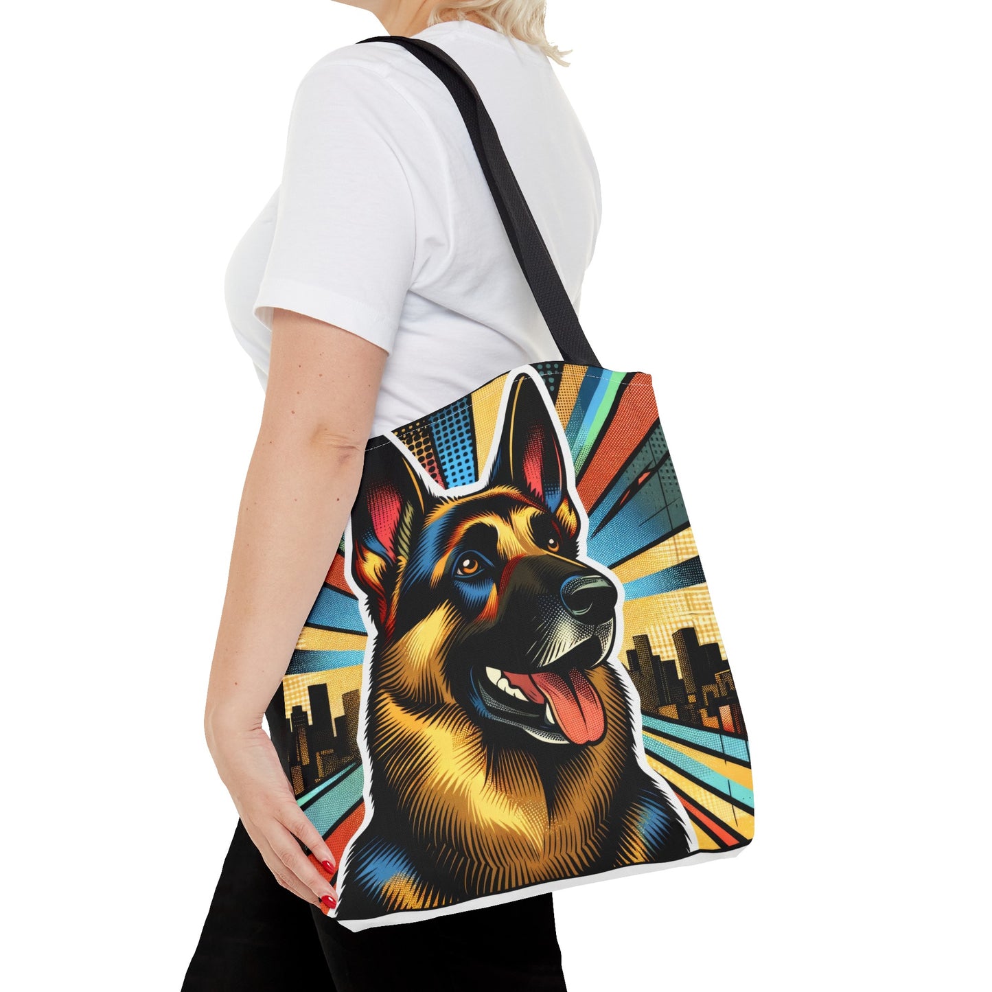 Comic style German Shepherd Tote Bag