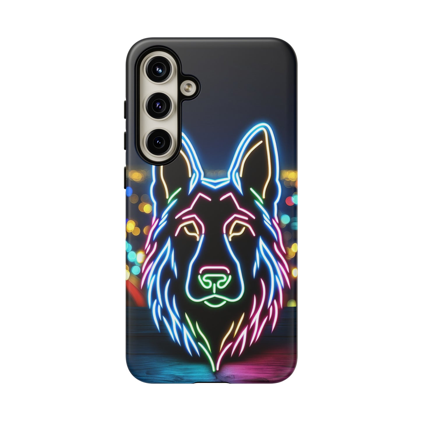 German Shepherd Neon Light Phone Case