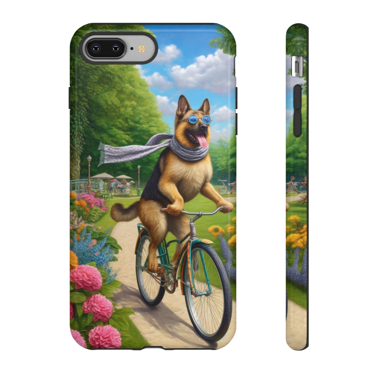 German Shepherd Riding a Bicycle Phone Case