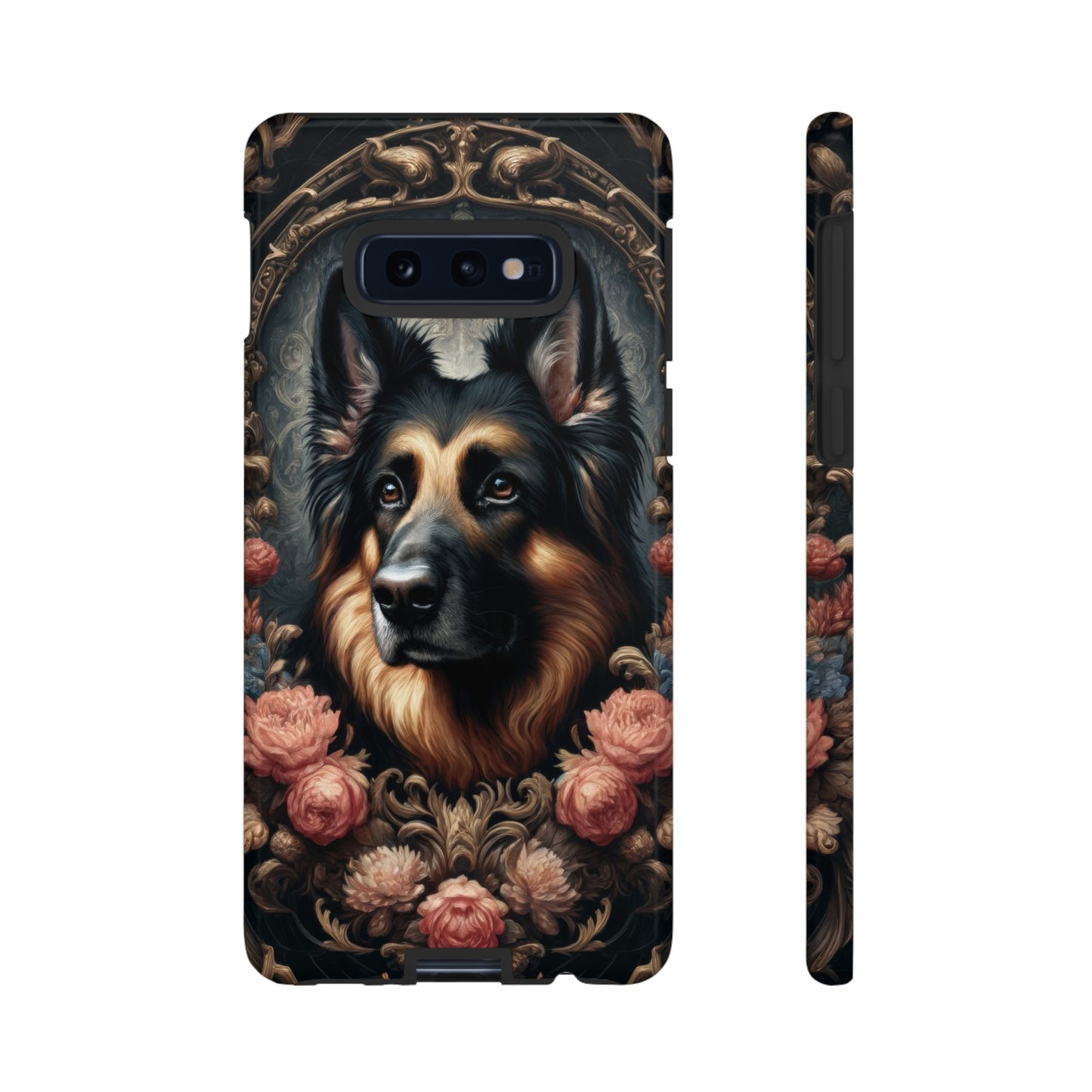 Gothic, high angle German Shepherd Phone Case