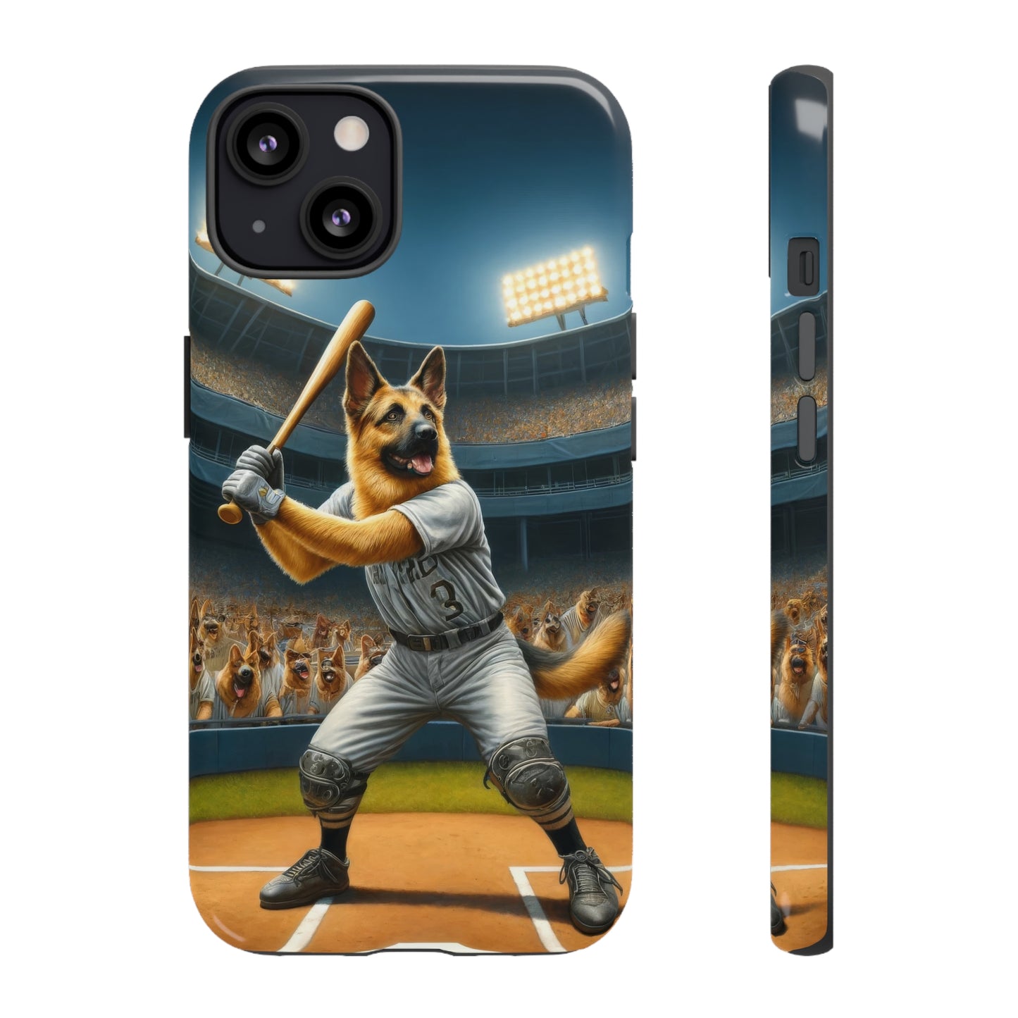 German Shepherd Playing Baseball Tough Phone Case