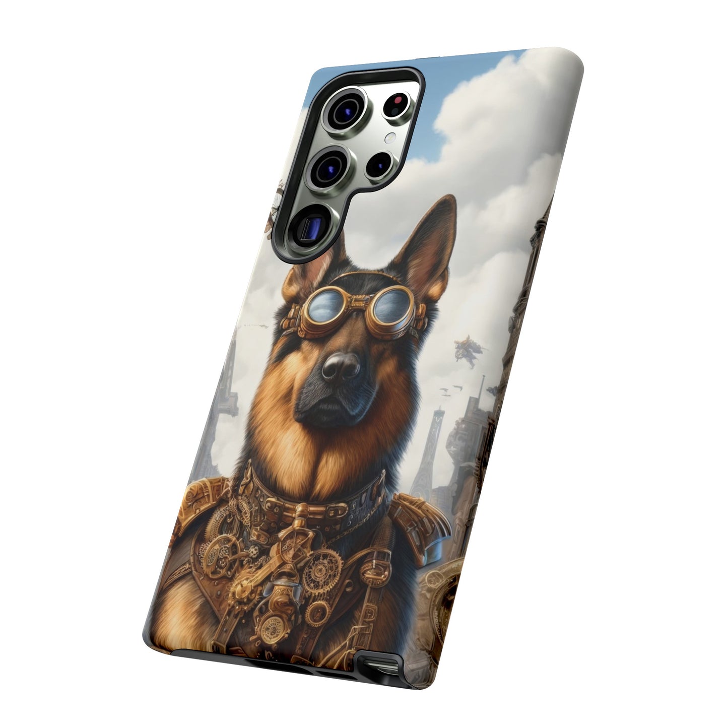 Realism and steampunk German Shepherd Phone Case