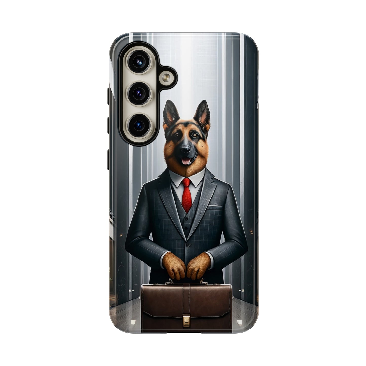 German Shepherd Wearing a Business Suit Phone Case