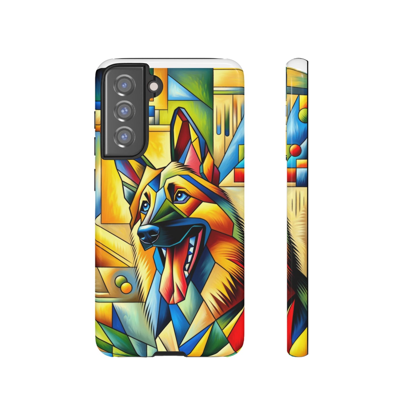 German Shepherd in Cubism Tough Phone Case