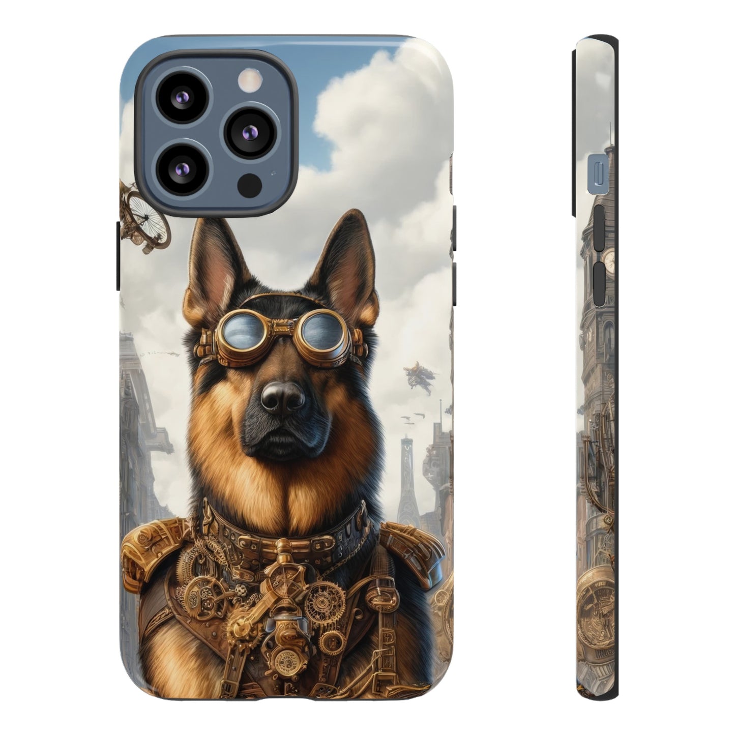 Realism and steampunk German Shepherd Phone Case