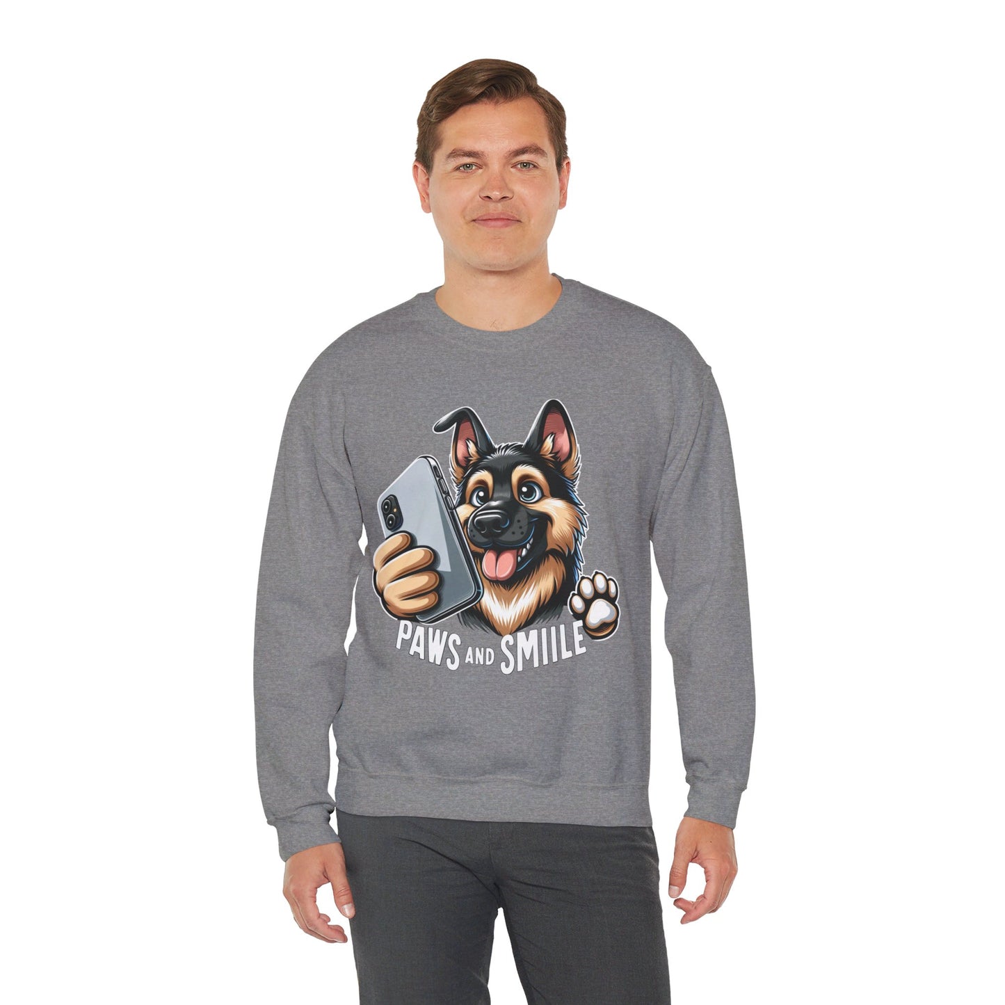 Paws and Smile Sweatshirt (10 colors) (German Shepherd)