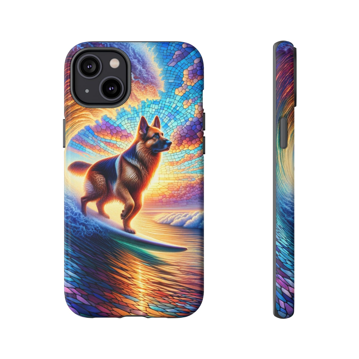 German Shepherd Surfing Phone Case