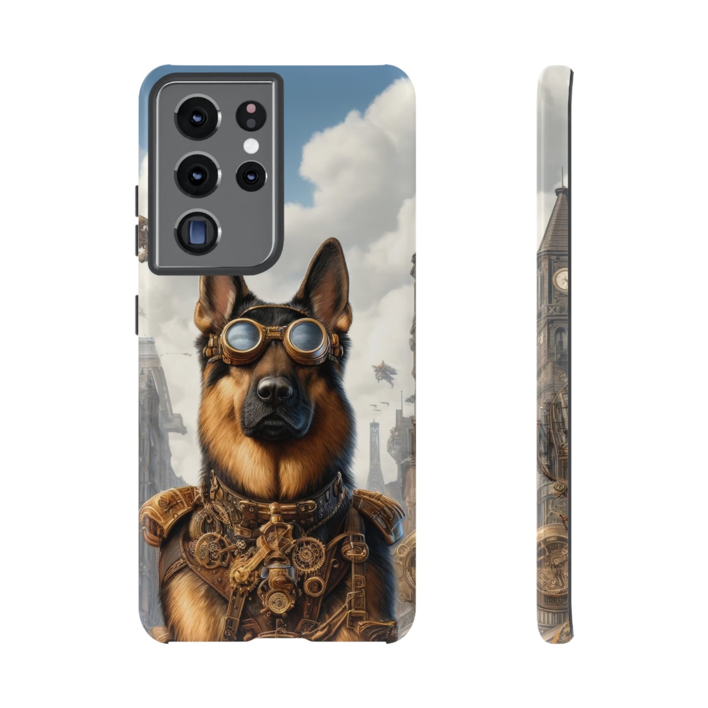 Realism and steampunk German Shepherd Phone Case