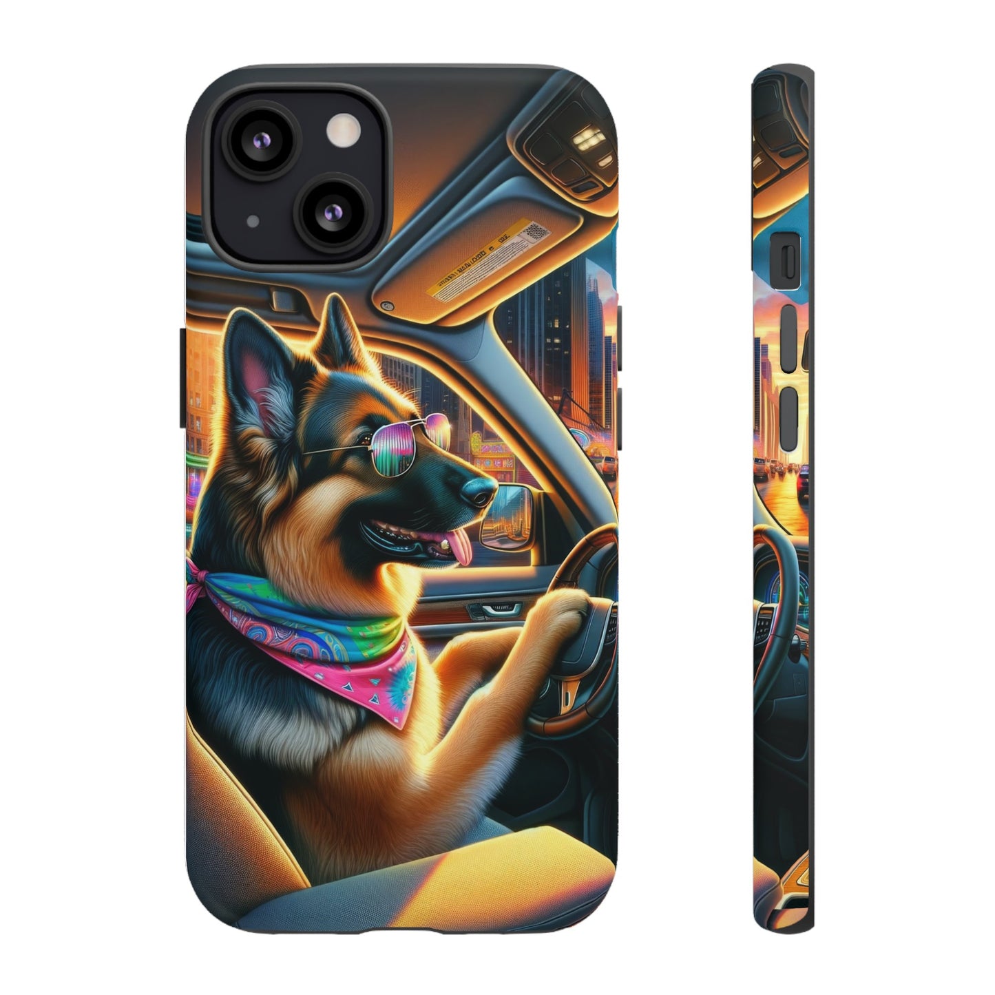 German Shepherd Driving a Car Phone Case