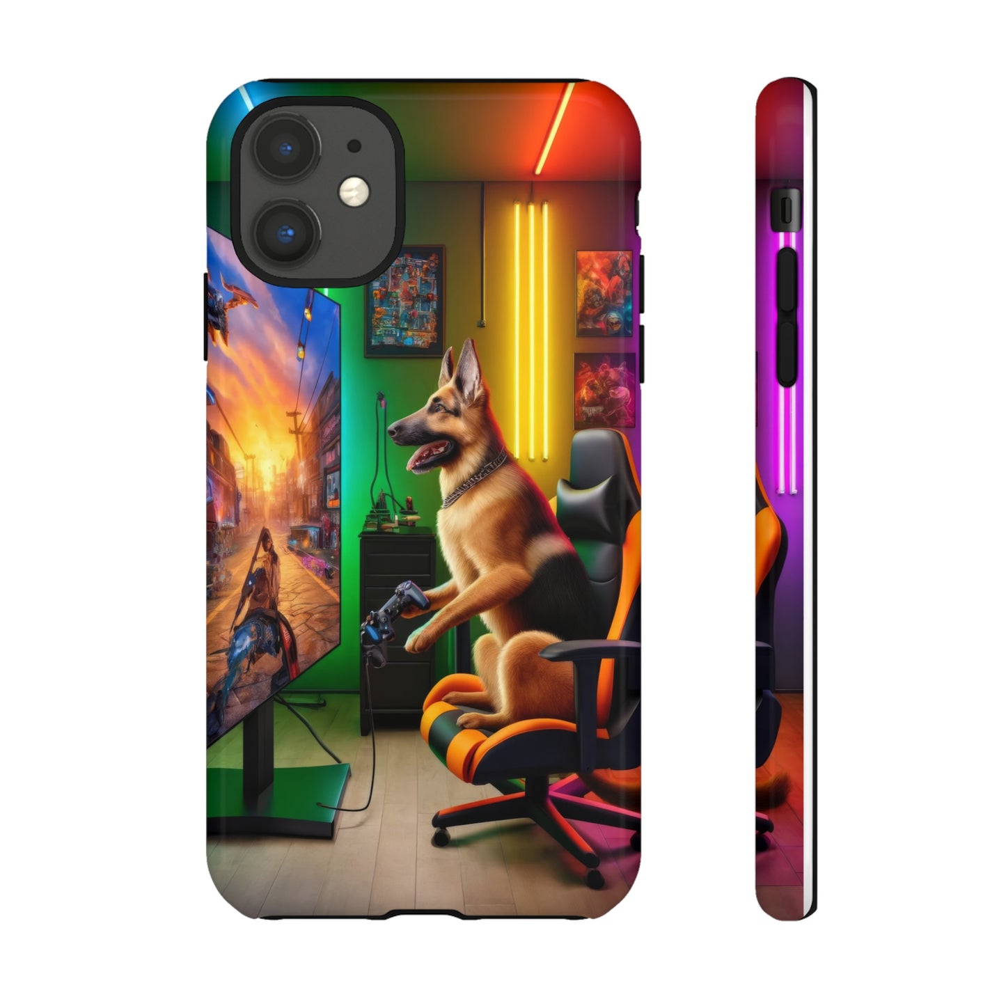 German Shepherd Playing Video Games Phone Case