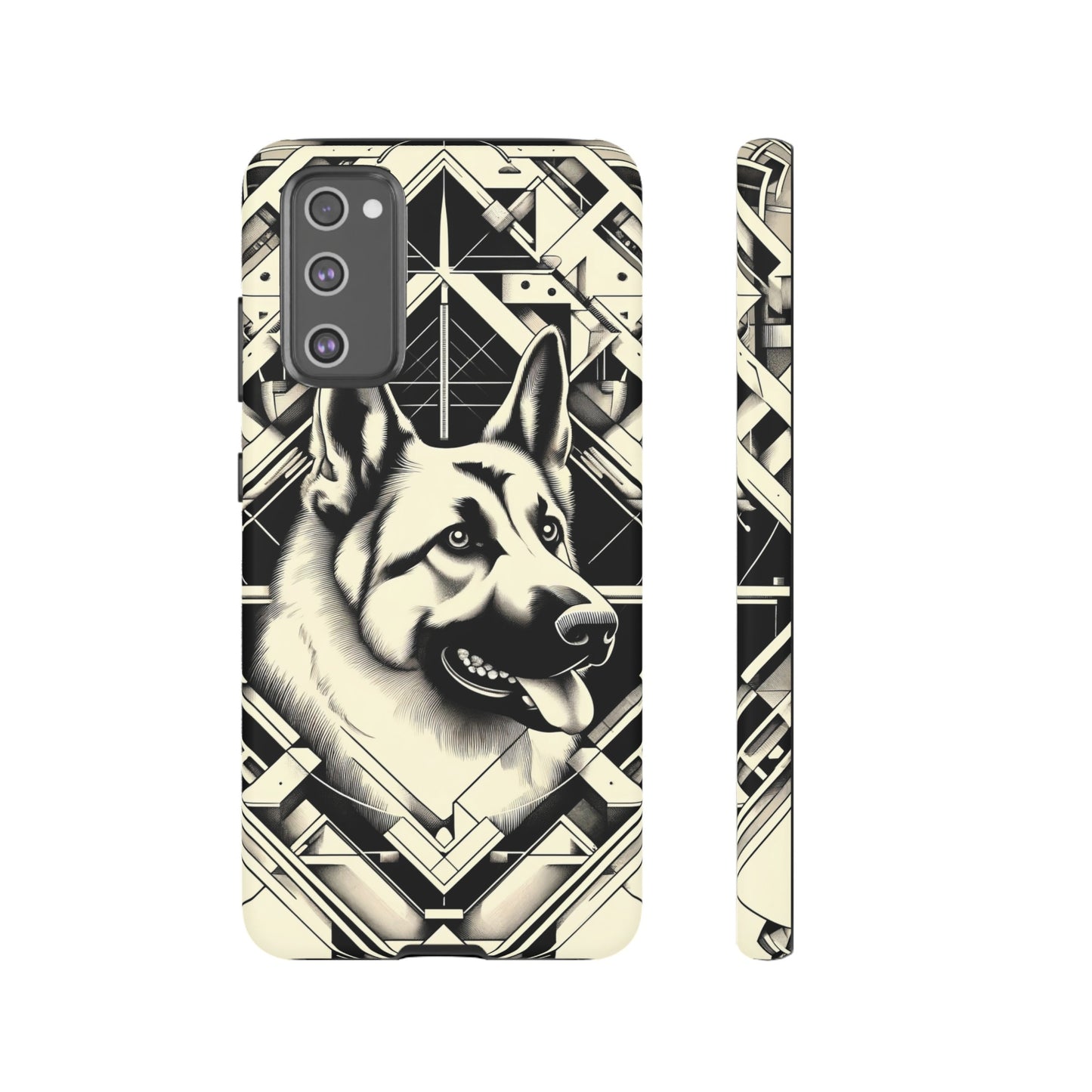 Constructivism and etching style German Shepherd Phone Case