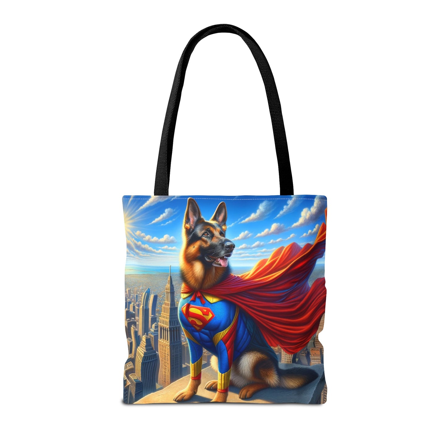 German Shepherd Superhero Tote Bag