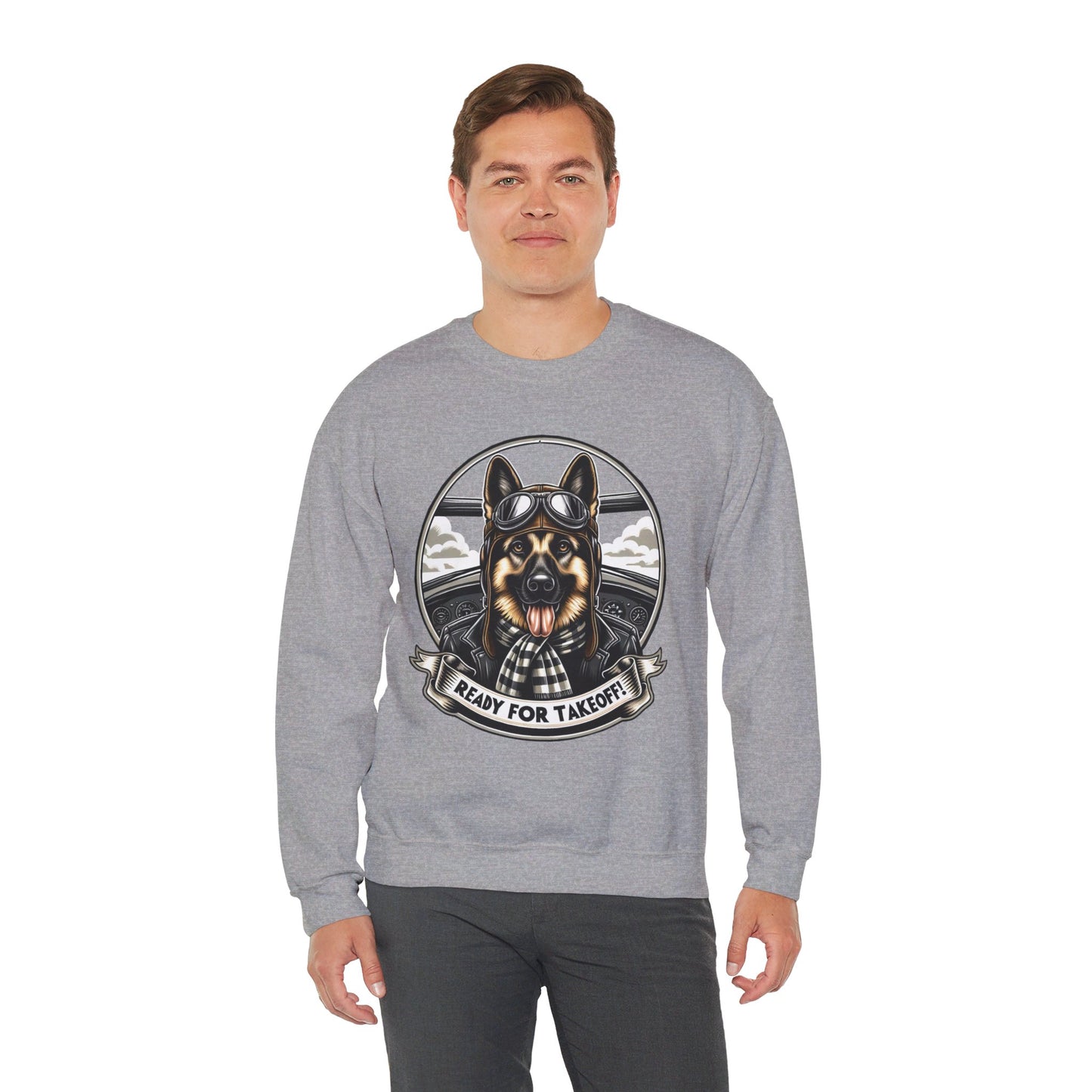 Ready for Takeoff! Sweatshirt (10 colors) (German Shepherd)