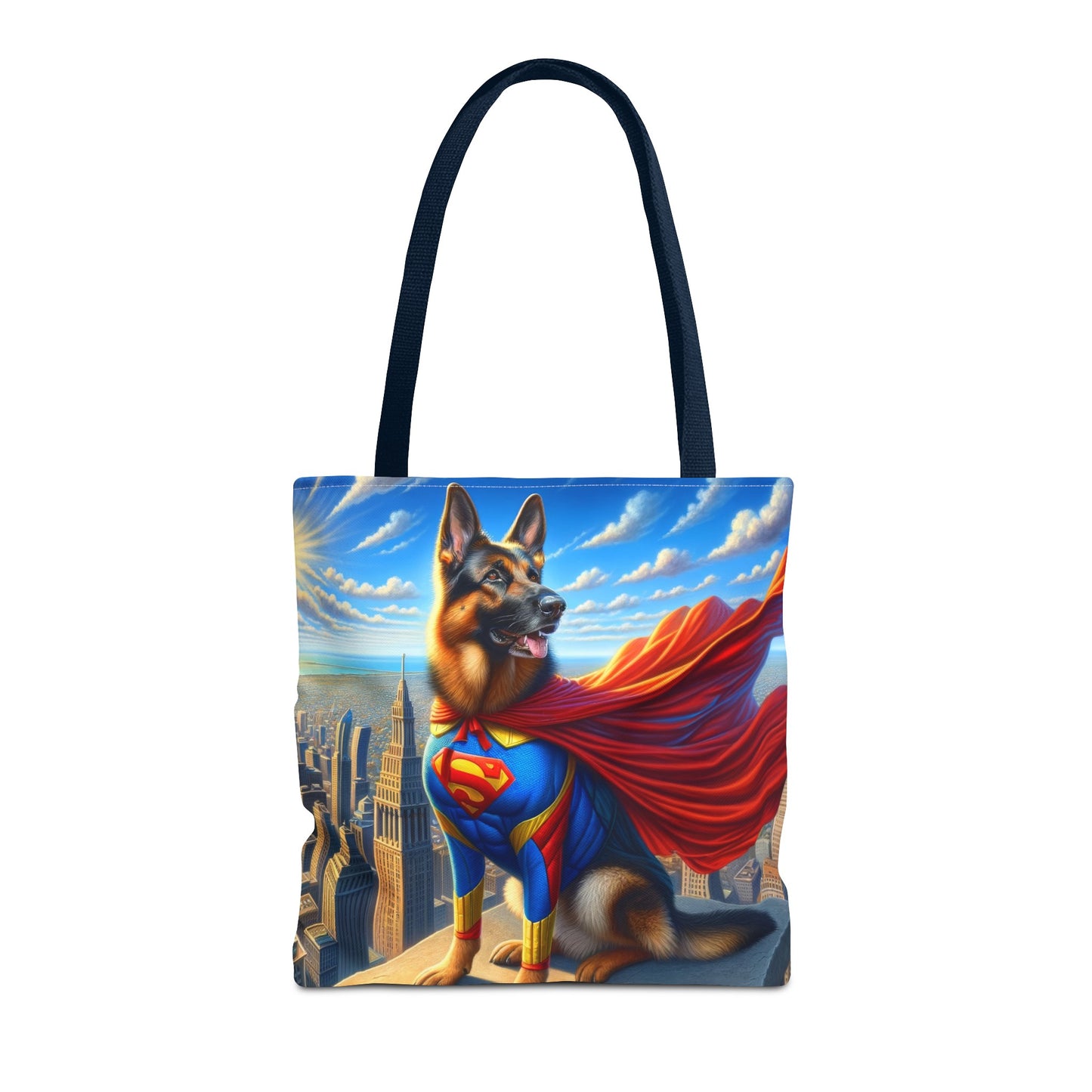 German Shepherd Superhero Tote Bag