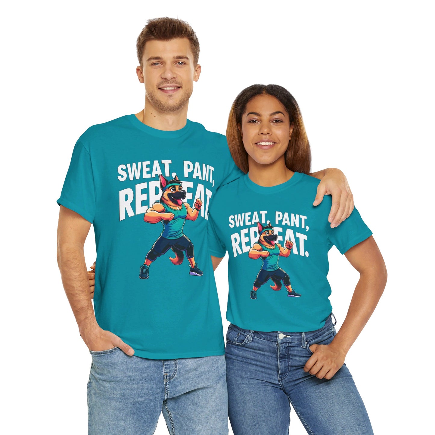 Sweat, Pant, Repeat T-Shirt (13 colors) (German Shepherd)