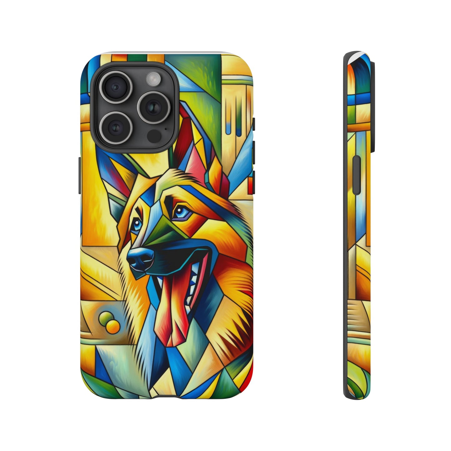 German Shepherd in Cubism Tough Phone Case