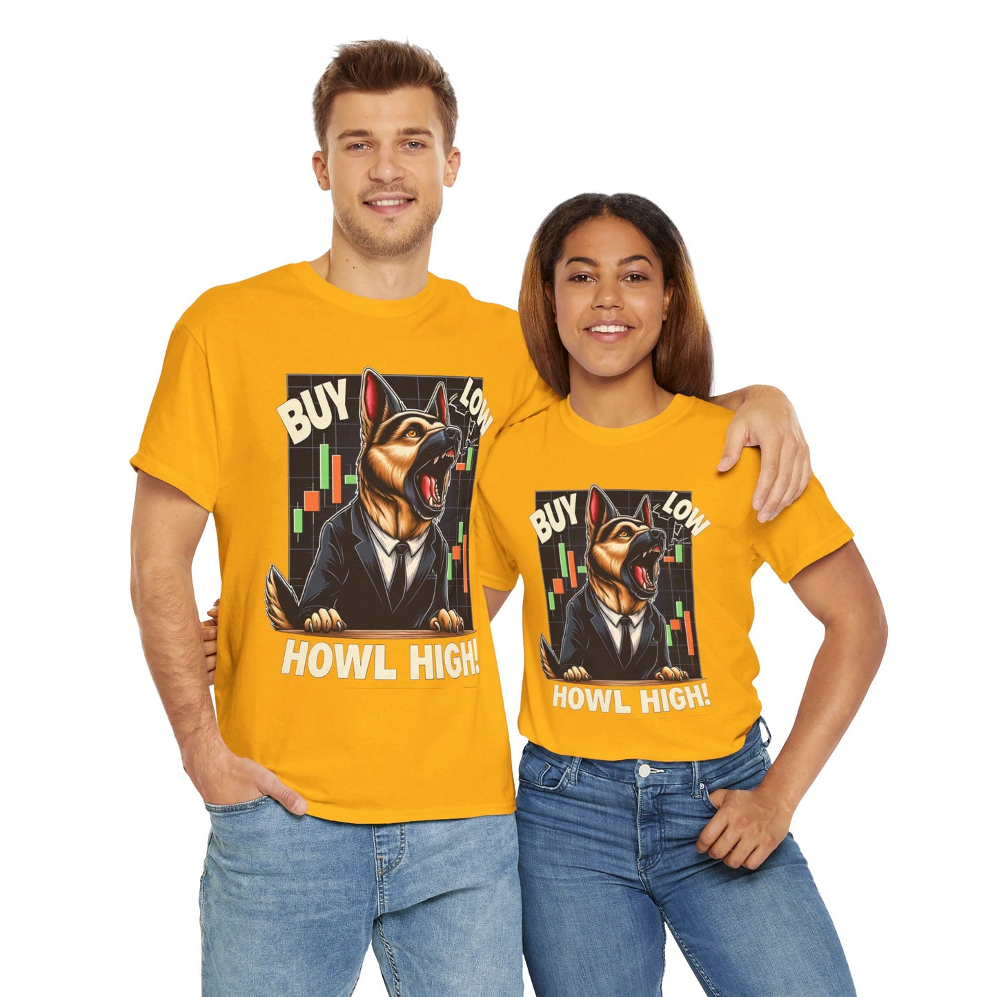 Buy Low.  Howl High! T-Shirt (13 colors) (German Shepherd)