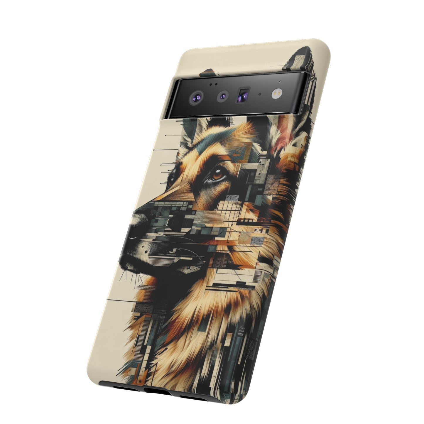 Constructivist and dadaist German Shepherd Phone Case