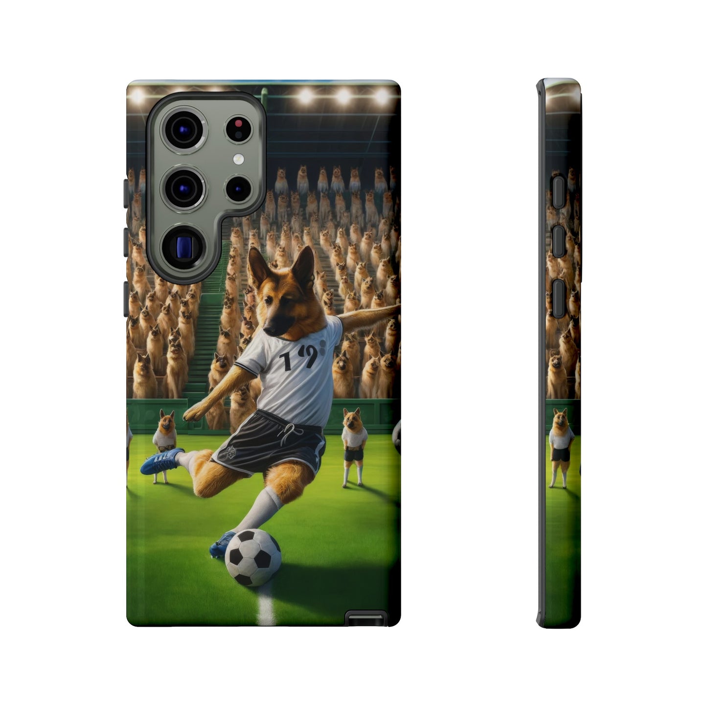 German Shepherd Playing Soccer Tough Phone Case