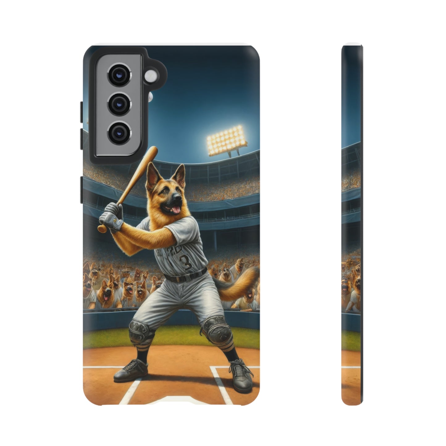 German Shepherd Playing Baseball Tough Phone Case