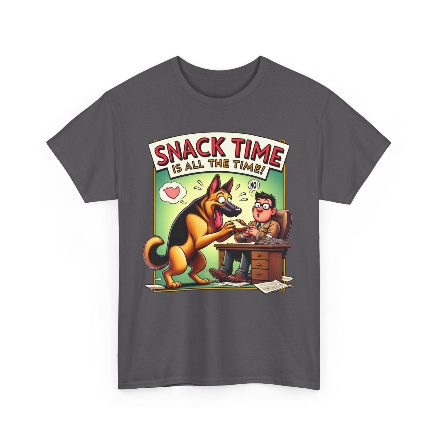 Snack Time is all the Time T-Shirt (13 colors) (German Shepherd)