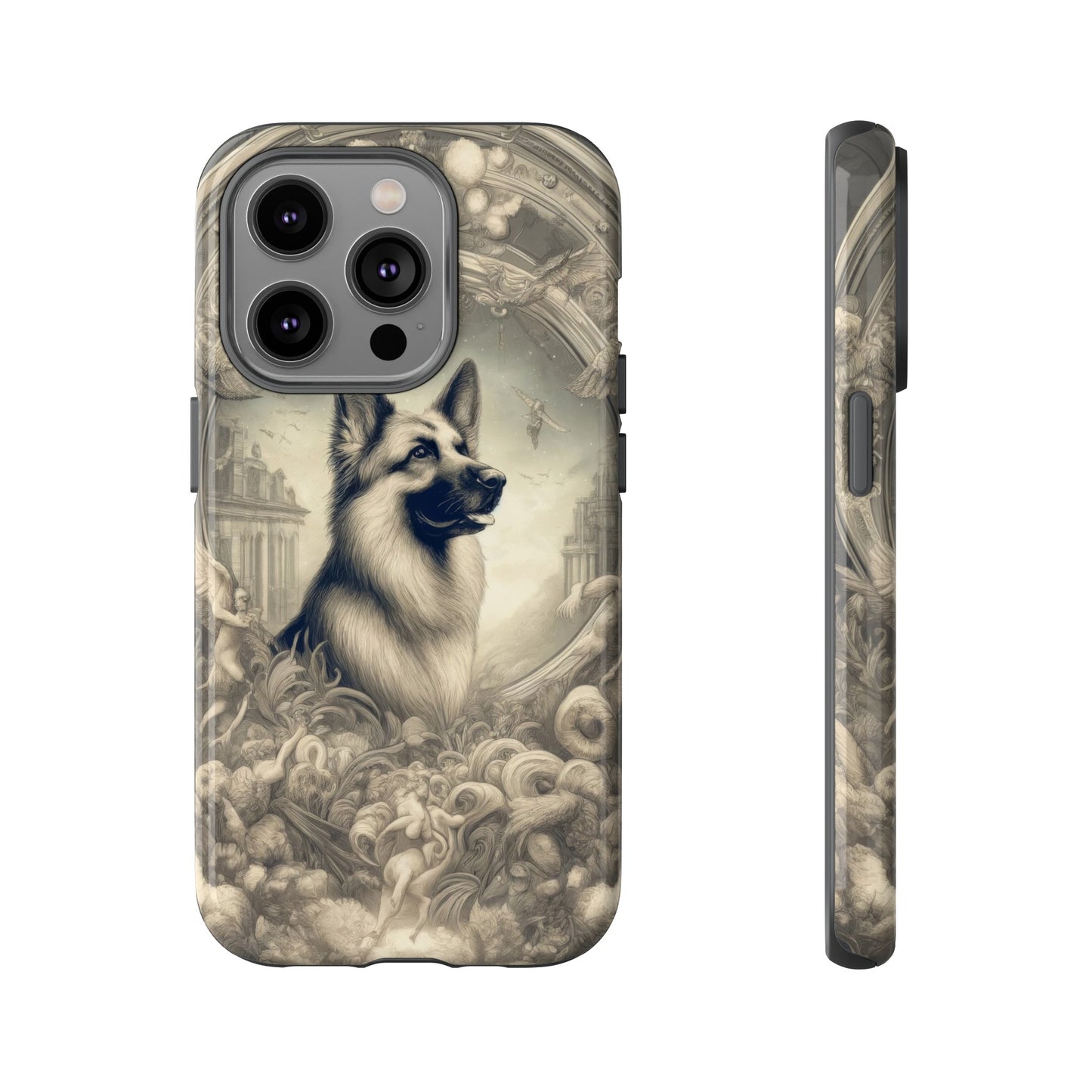 Dreamy fantasy and rococo German Shepherd Phone Case