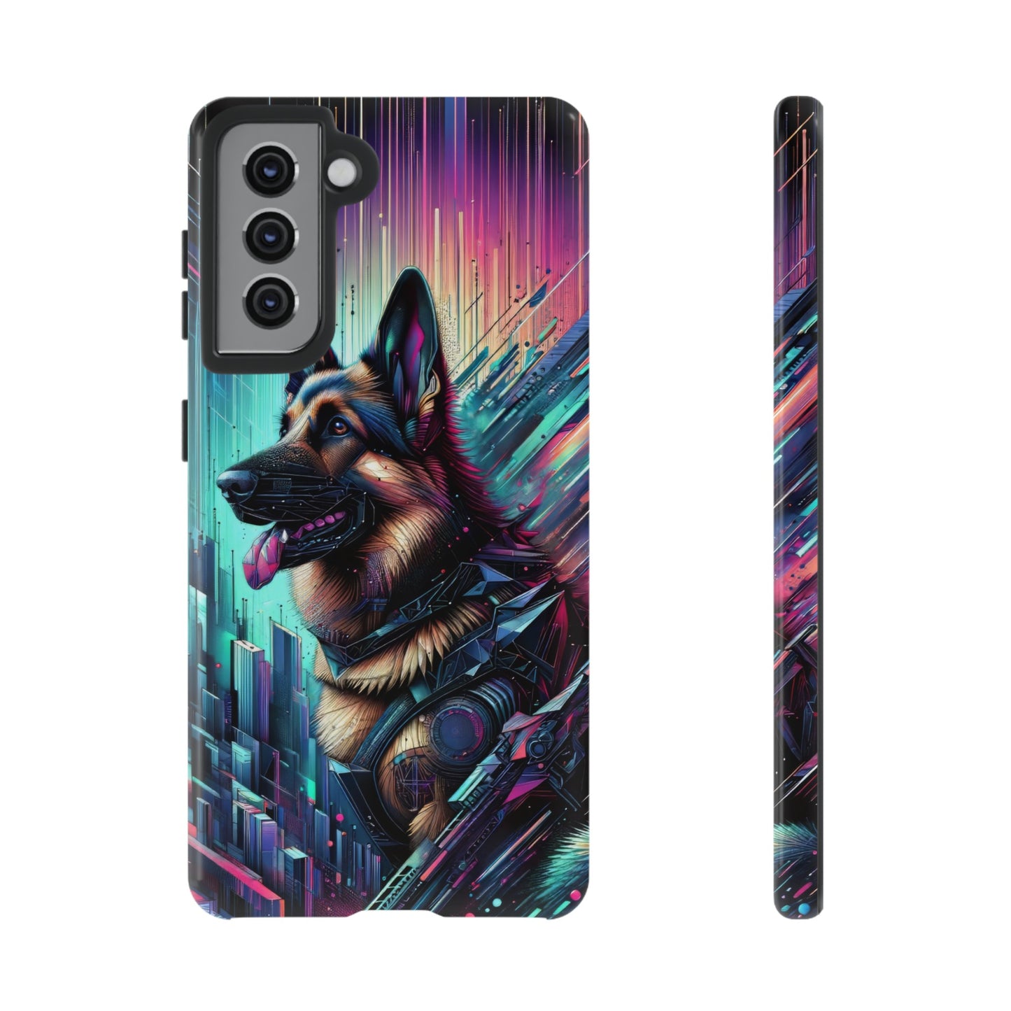 Futurism and gothic German Shepherd Phone Case