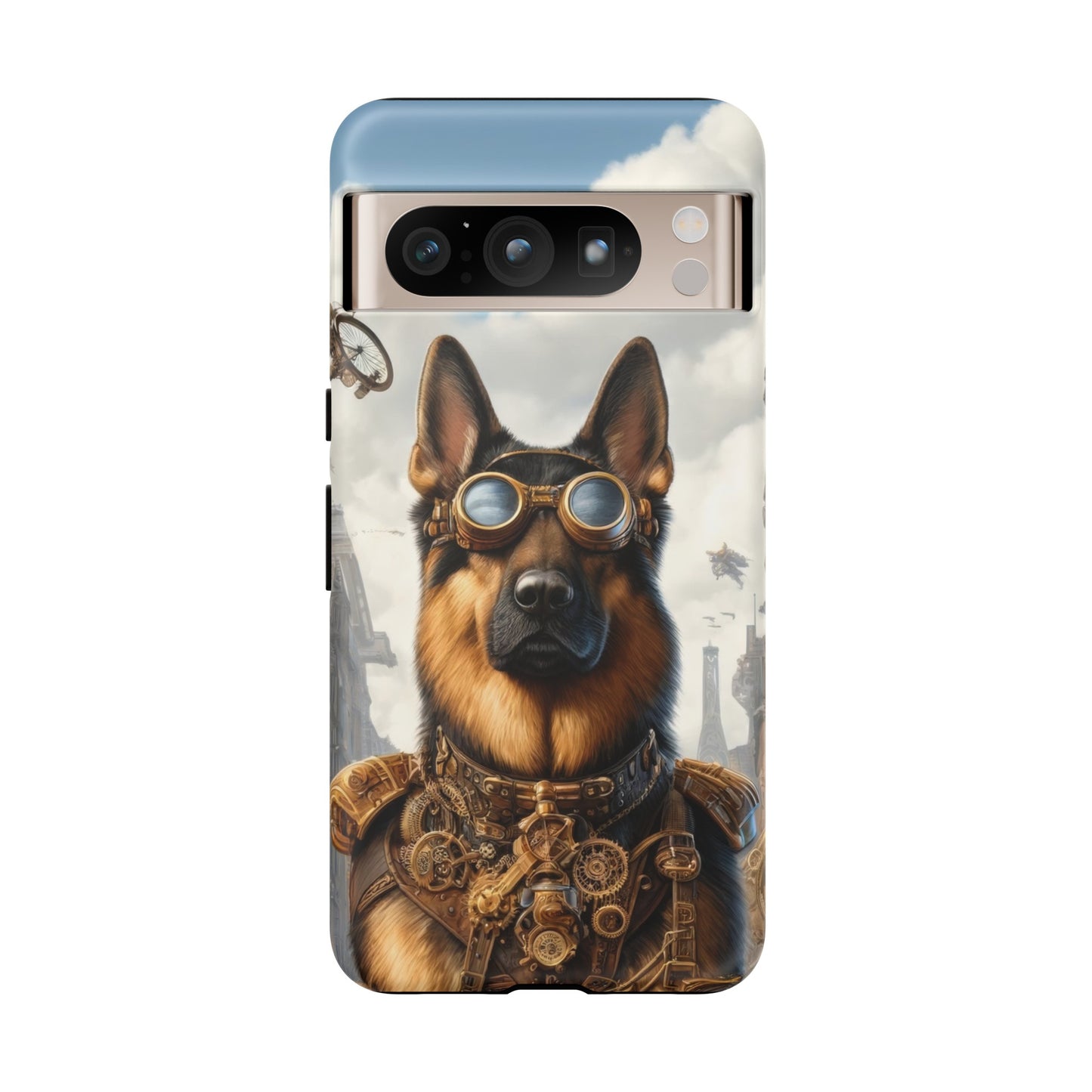 Realism and steampunk German Shepherd Phone Case