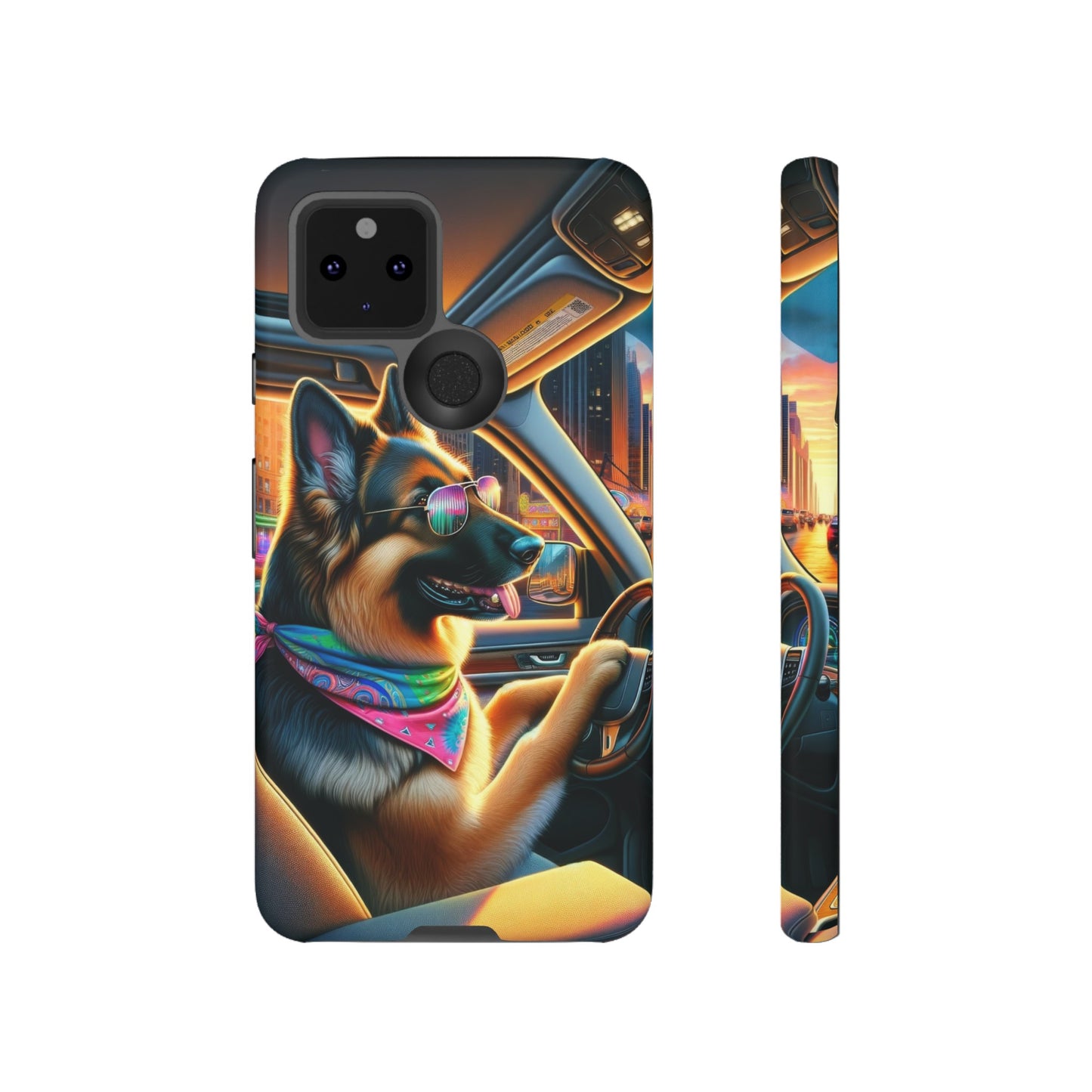 German Shepherd Driving a Car Phone Case