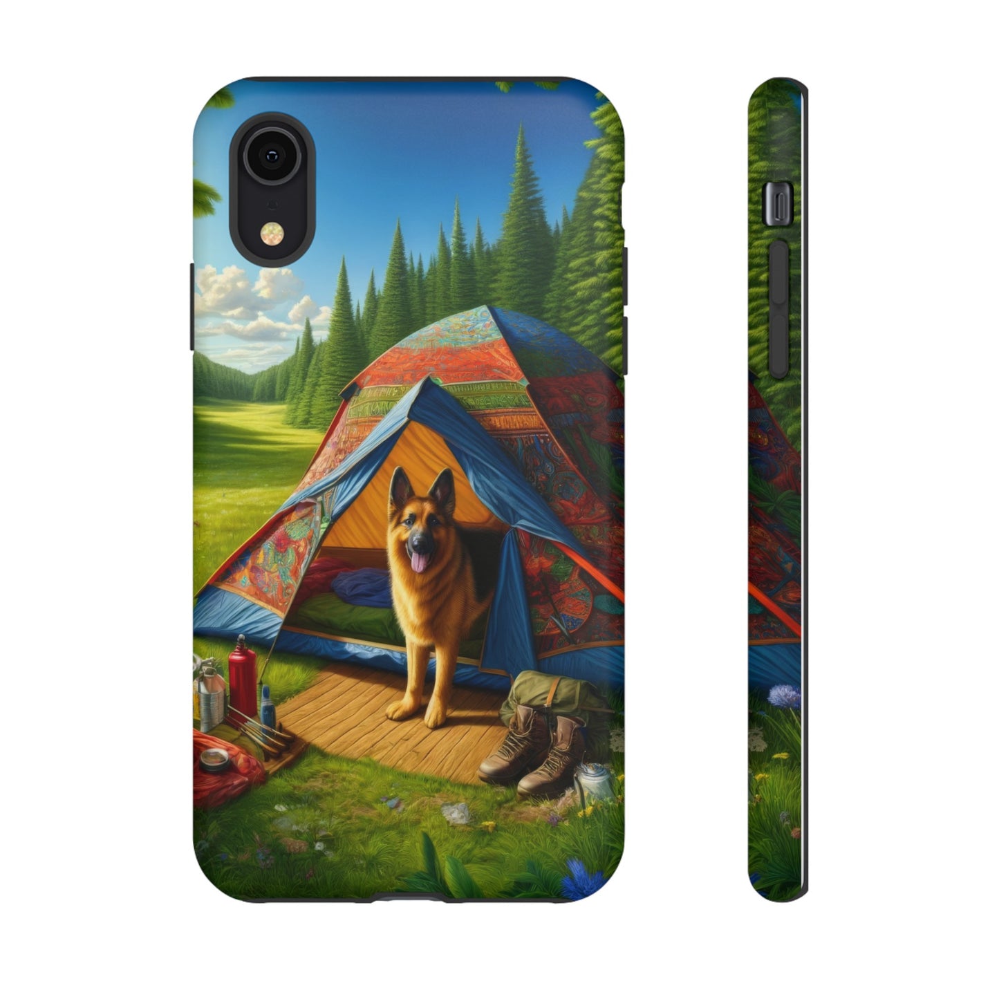 German Shepherd Camping  Phone Case