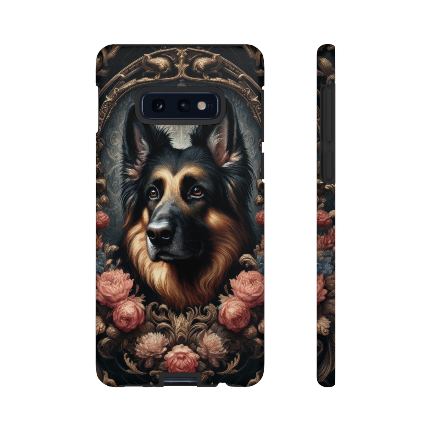 Gothic, high angle German Shepherd Phone Case