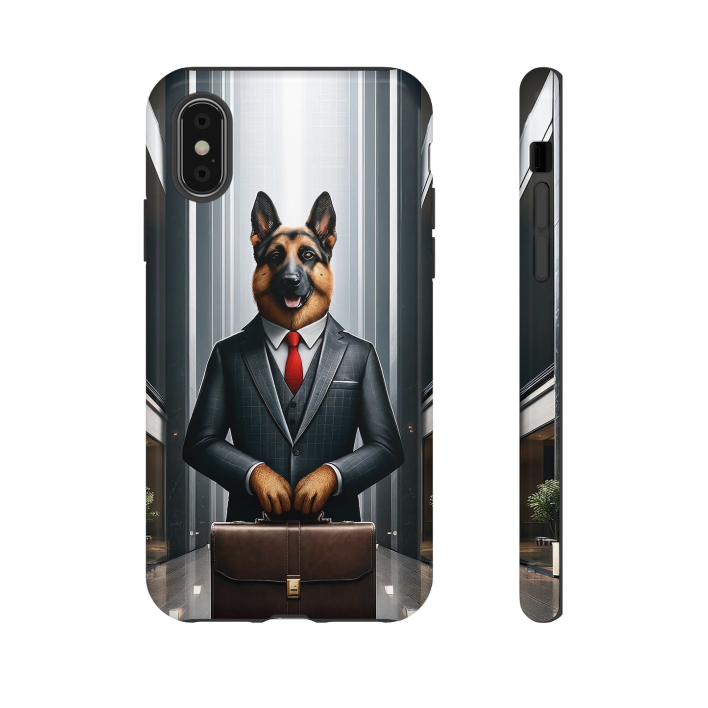 German Shepherd Wearing a Business Suit Phone Case