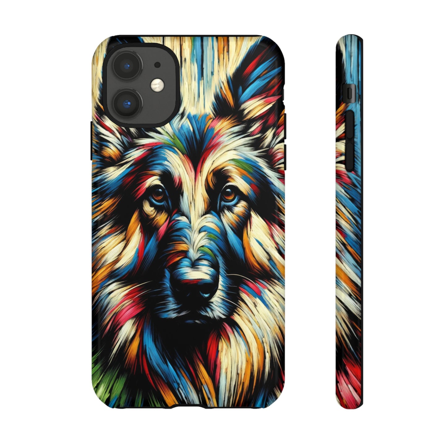 Fauvism scratchboard technique German Shepherd Phone Case