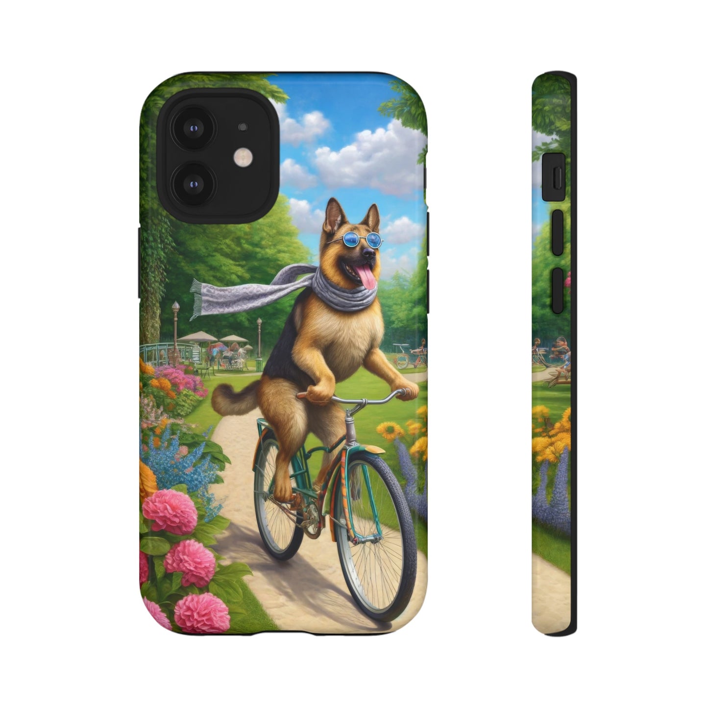 German Shepherd Riding a Bicycle Phone Case