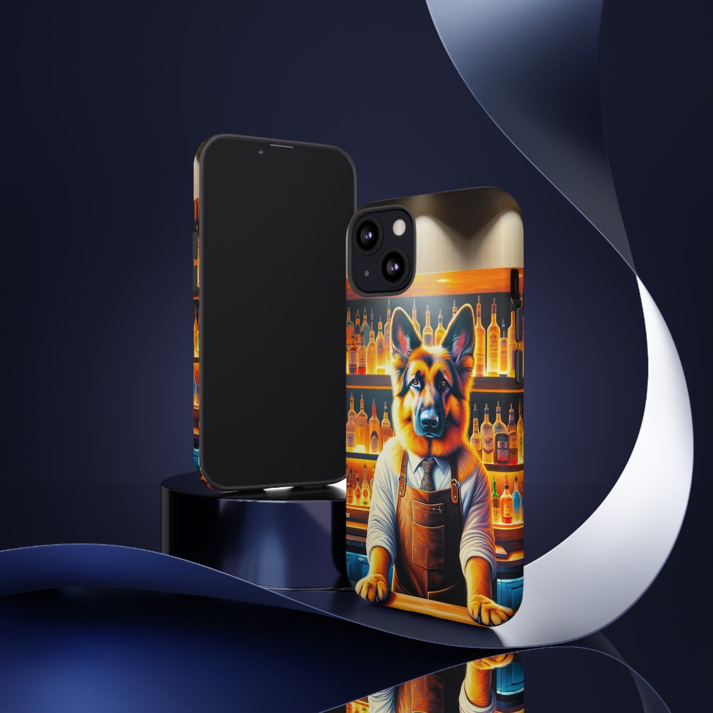 German Shepherd Tending a Bar Phone Case