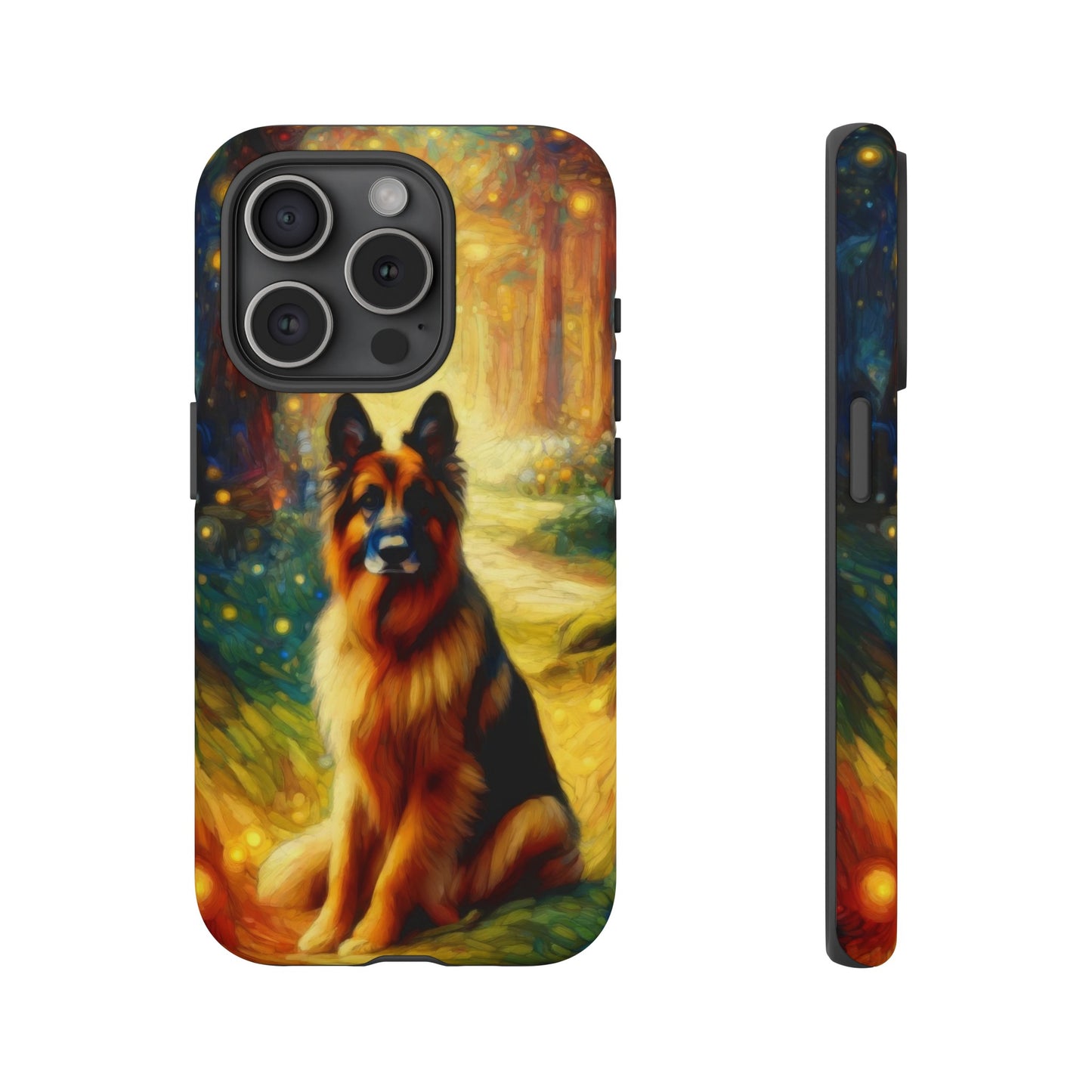 Neo-impressionism and fairy tale German Shepherd Phone Case